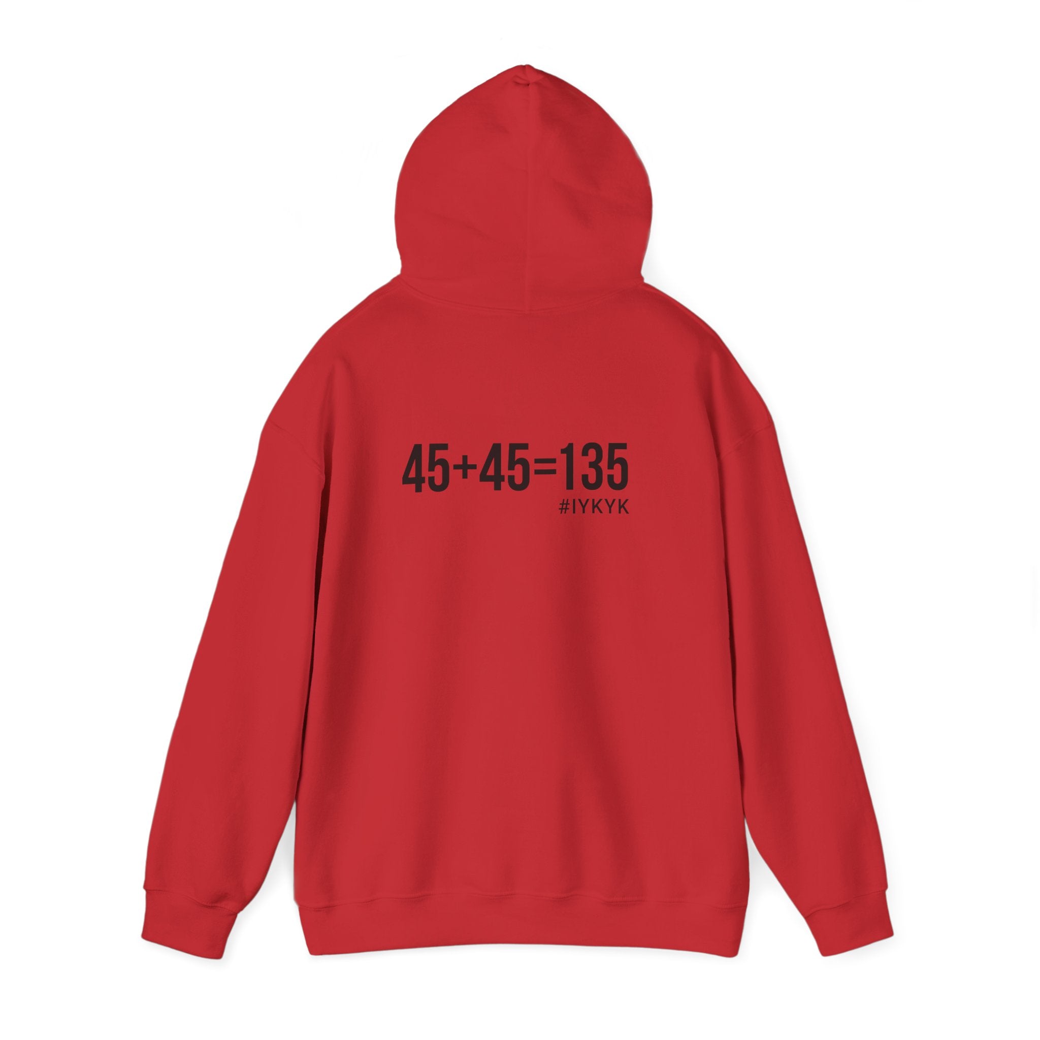 45 + 45 = 135 - Unisex Heavy Blend Hooded Sweatshirt  - Black Logo