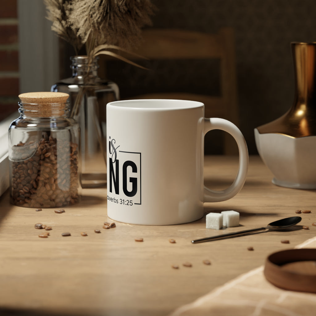 She is STRONG - Jumbo Mug, 20oz - Black Font