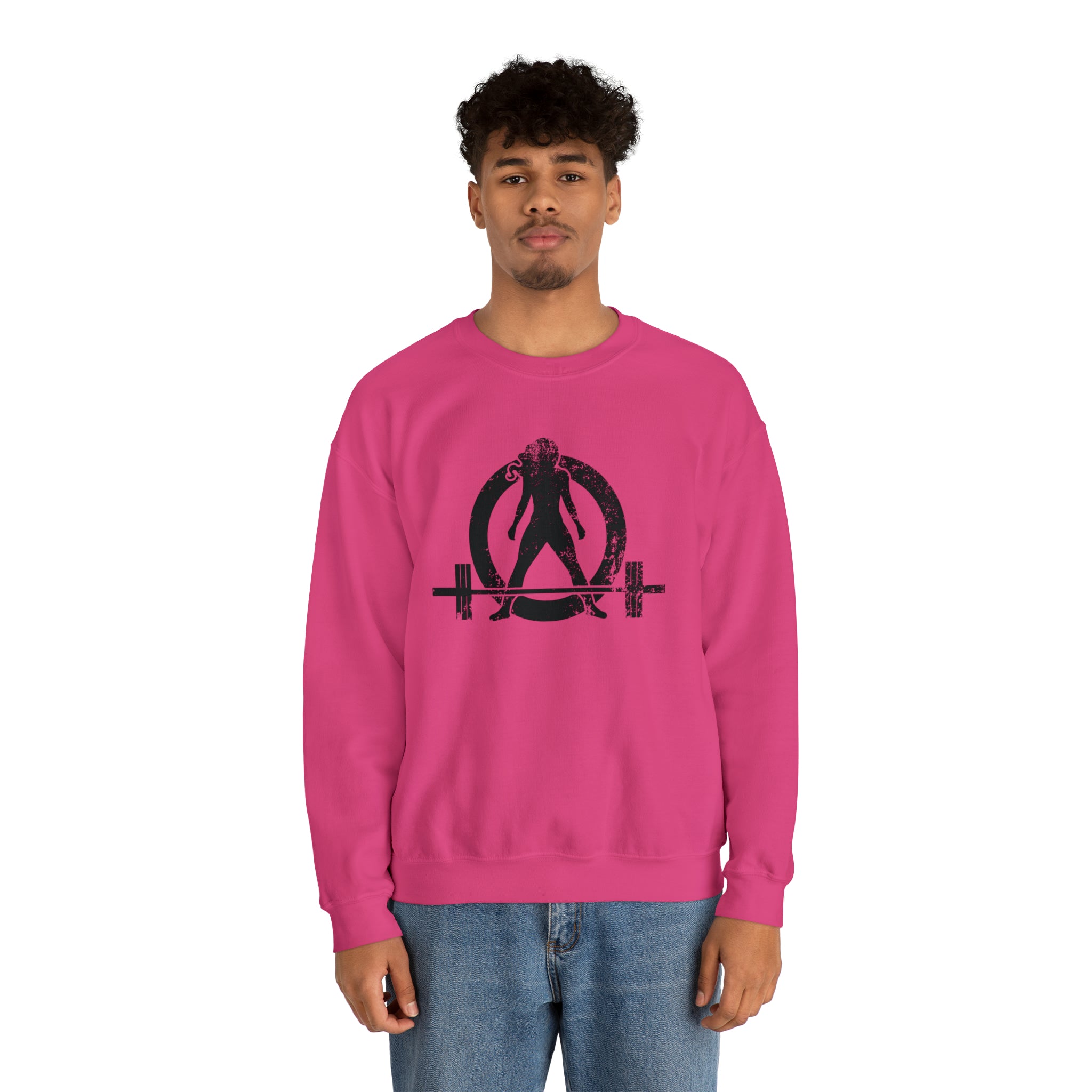 Distressed Logo - Unisex Heavy Blend™ Crewneck Sweatshirt - Black Logo
