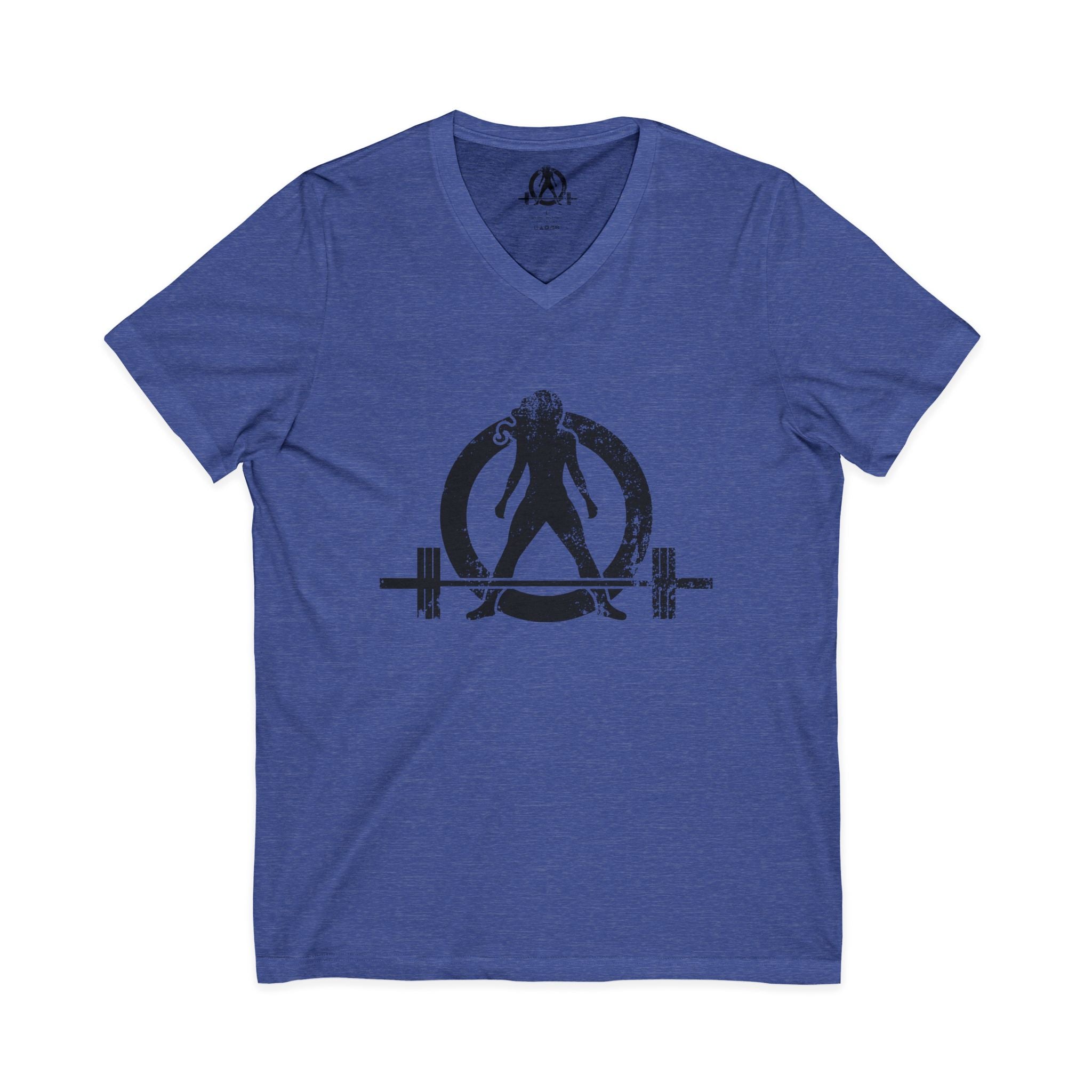 Strong Is Beautiful - Distressed Black Logo - Unisex Jersey Short Sleeve V-Neck Tee