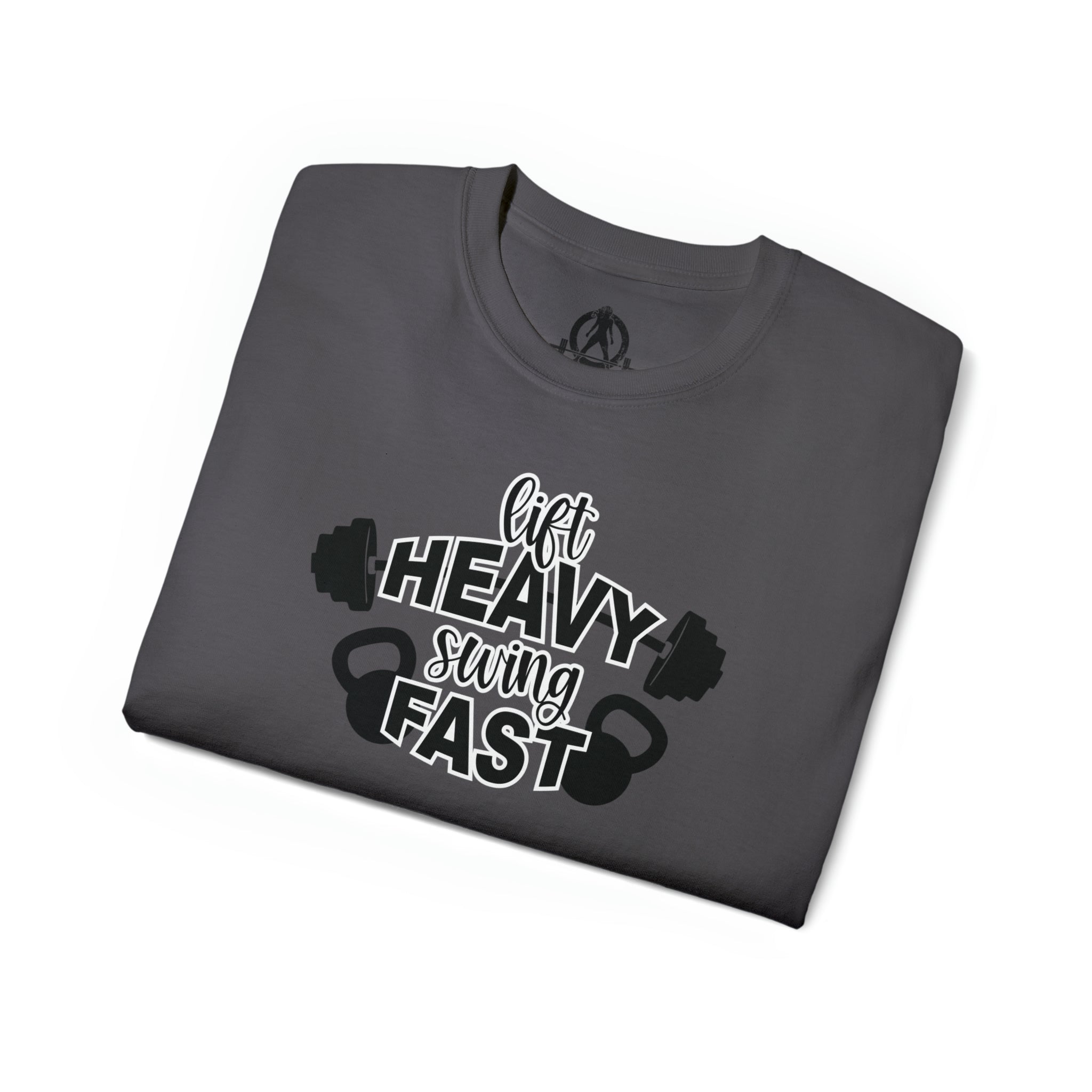 Lift Heavy Swing Fast - Unisex Ultra Cotton Tee - Black Logo