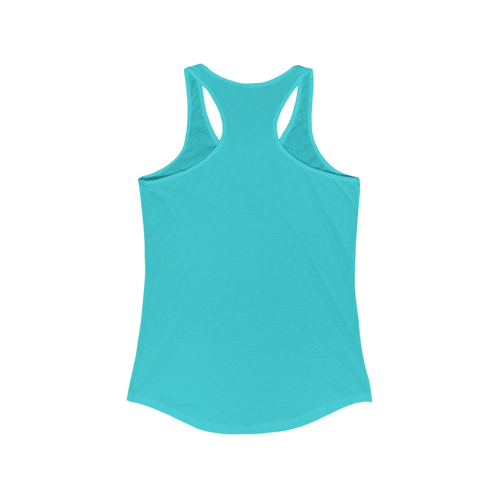 She is STRONG - Women's Ideal Racerback Tank - White Font - Print on Front - Plain Back