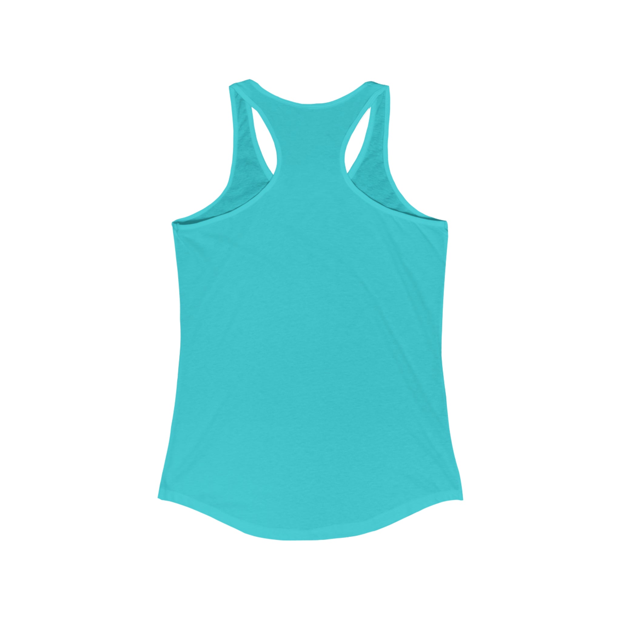 She is STRONG - Women's Ideal Racerback Tank - White Font - Print on Front - Plain Back