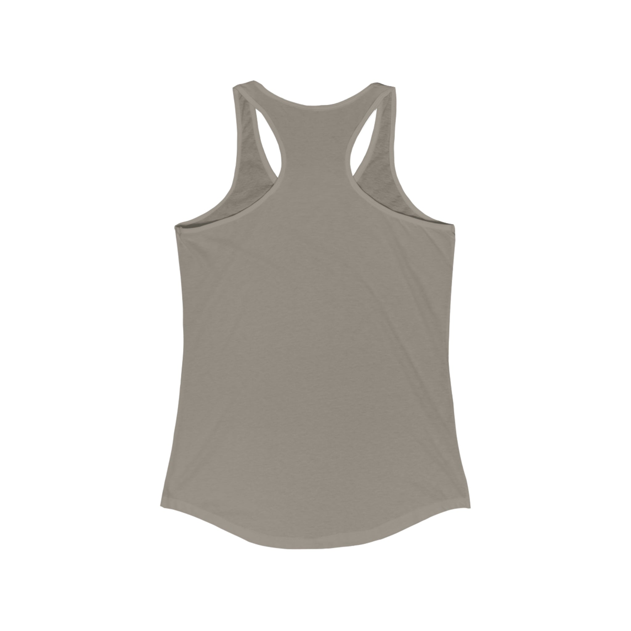 She is STRONG - Women's Ideal Racerback Tank - White Font - Print on Front - Plain Back