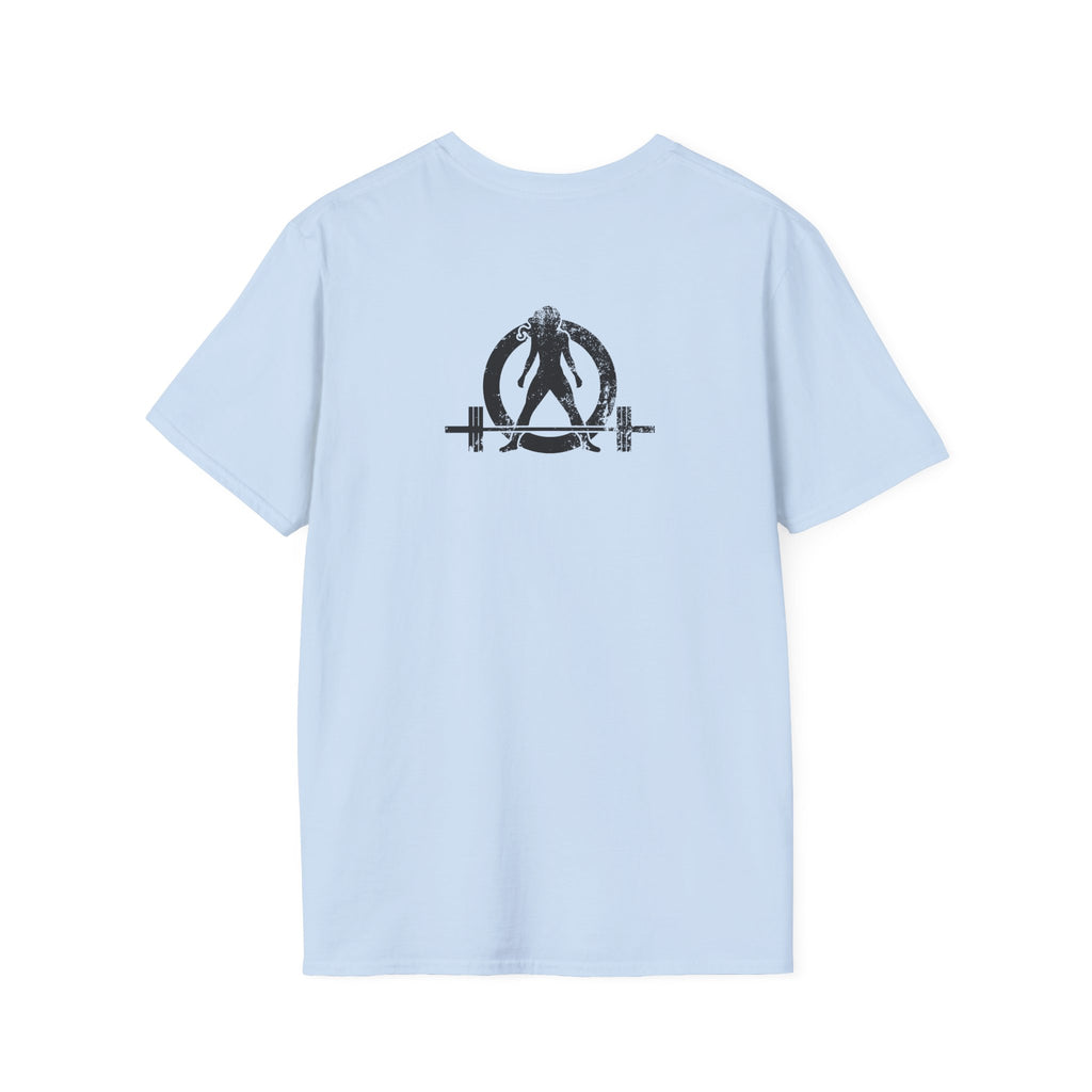 Squat Bench Deadlift Repeat - Unisex Softstyle T-Shirt - Front & WWLW Logo Back