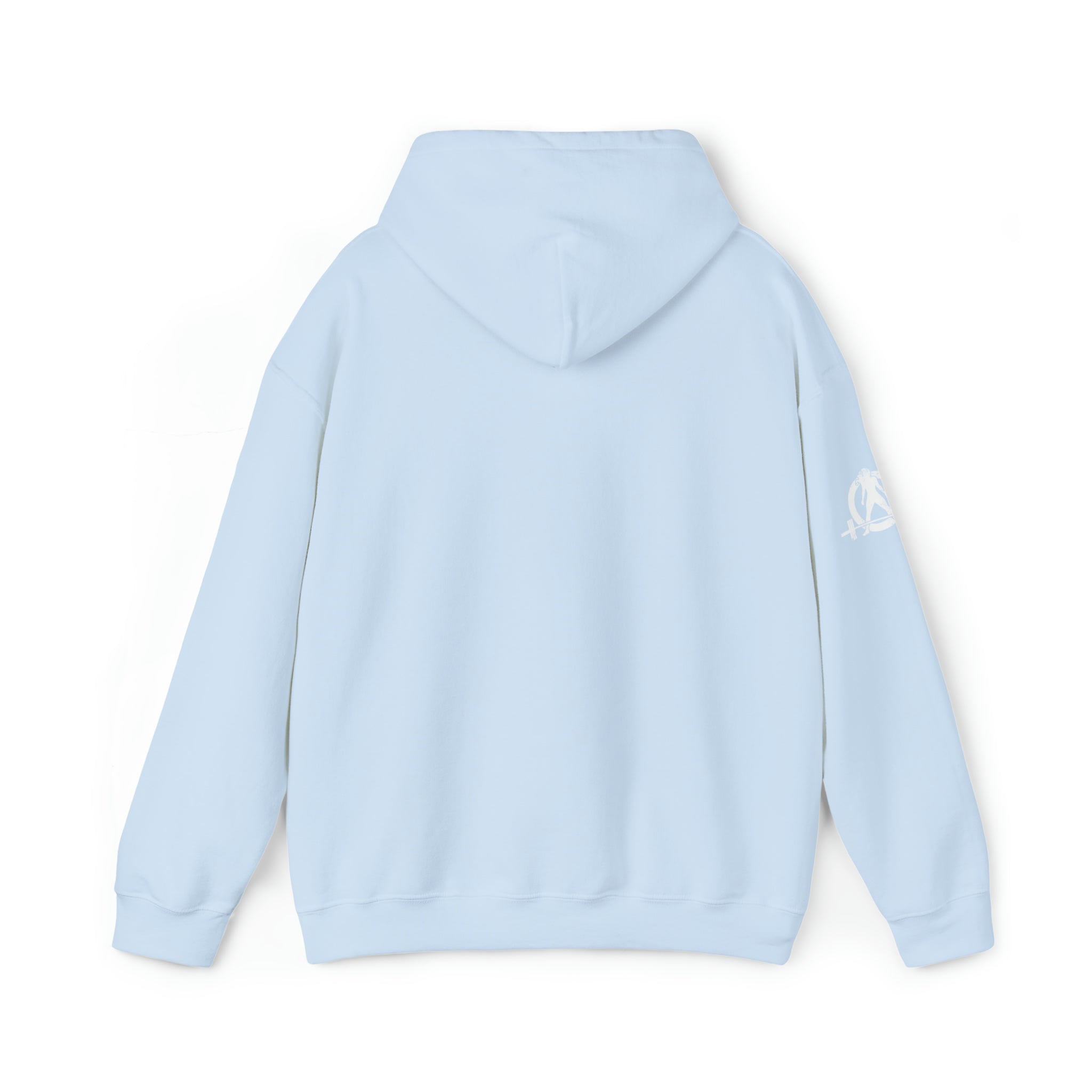She is STRONG - Unisex Heavy Blend Hooded Sweatshirt - White Logo -  Plain Back