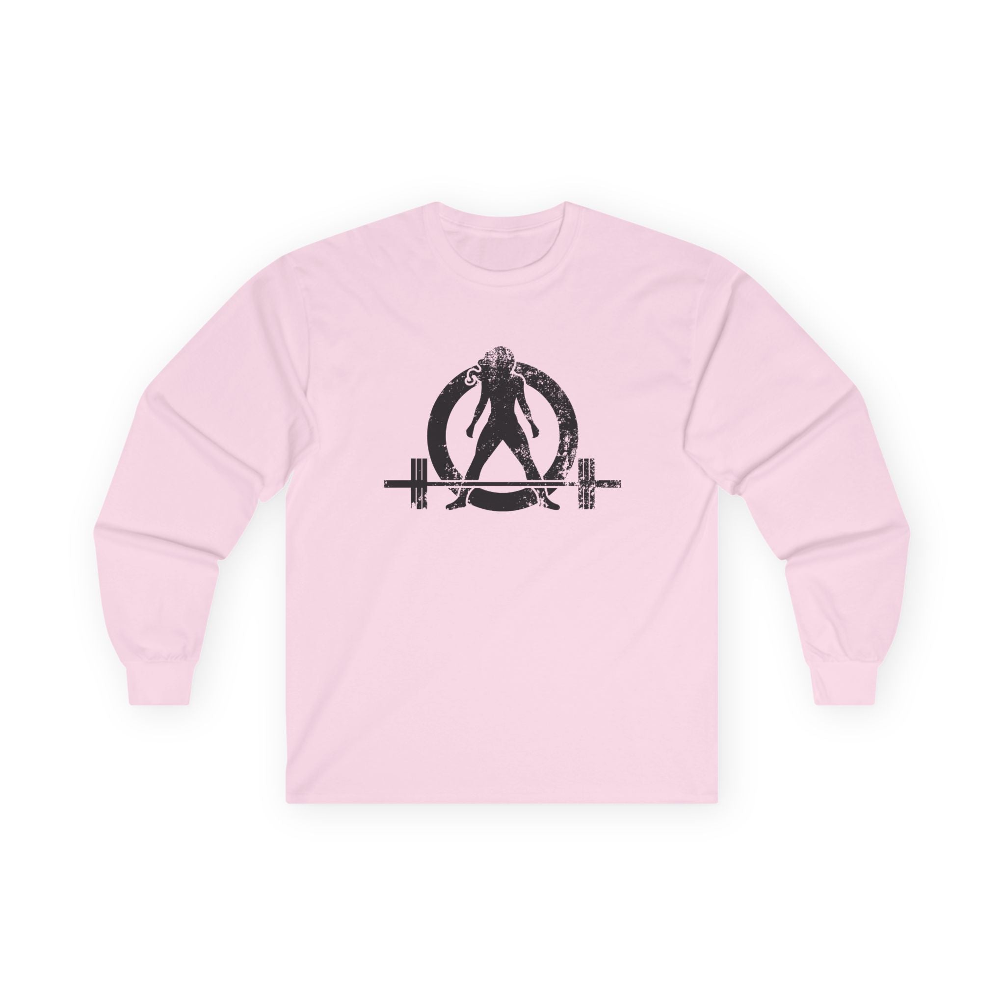 Lift Heavy Run Fast - Ultra Cotton Long Sleeve Tee - Black Logo Front & Back