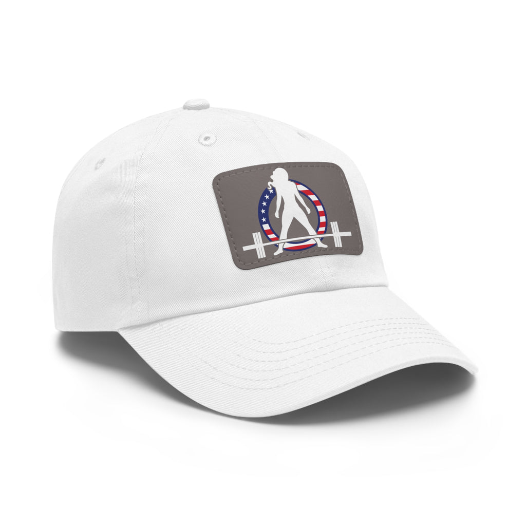 Dad Hat with Leather Patch (Rectangle) - USA Dark Logo