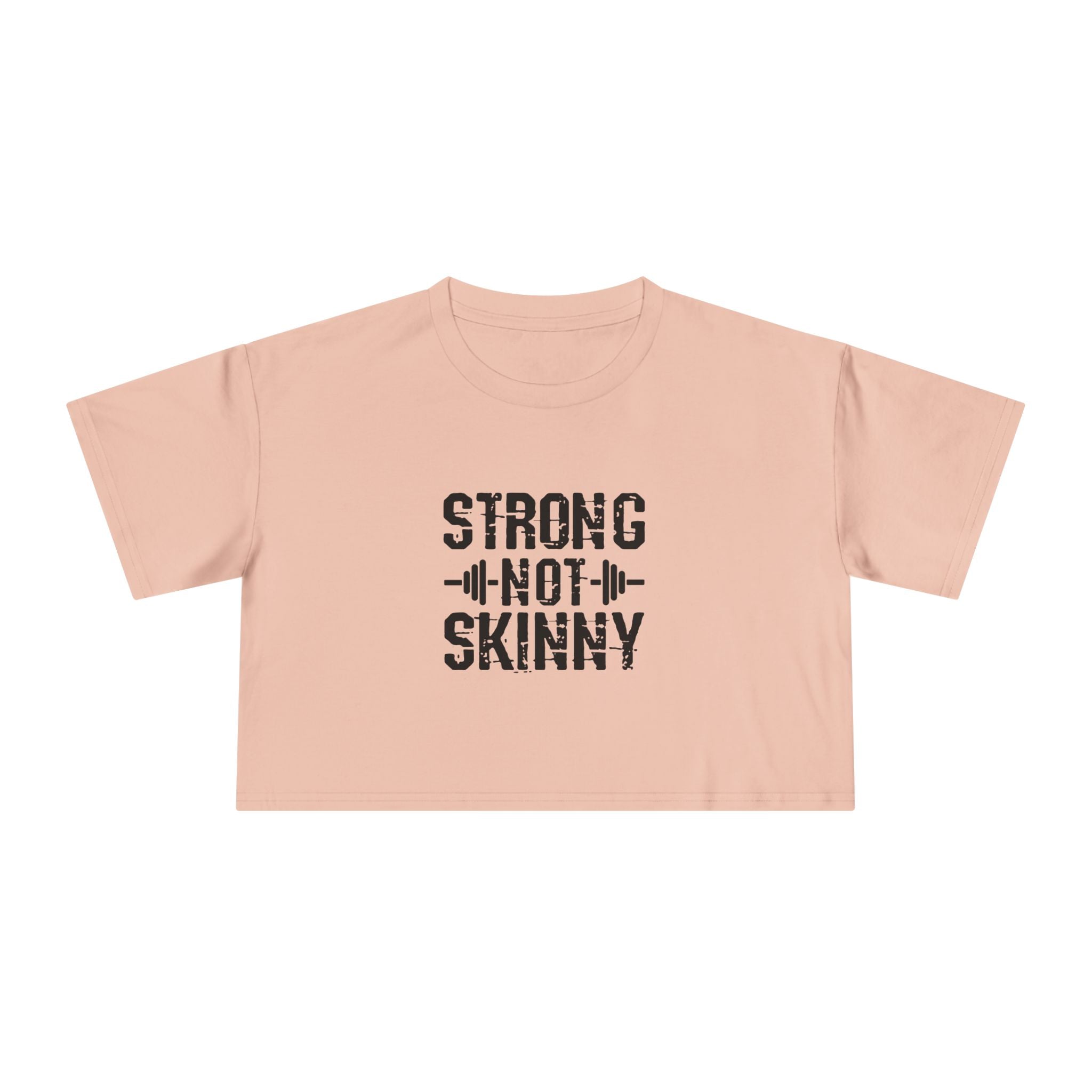 Strong Not Skinny - Women's Crop Tee - Black Logo