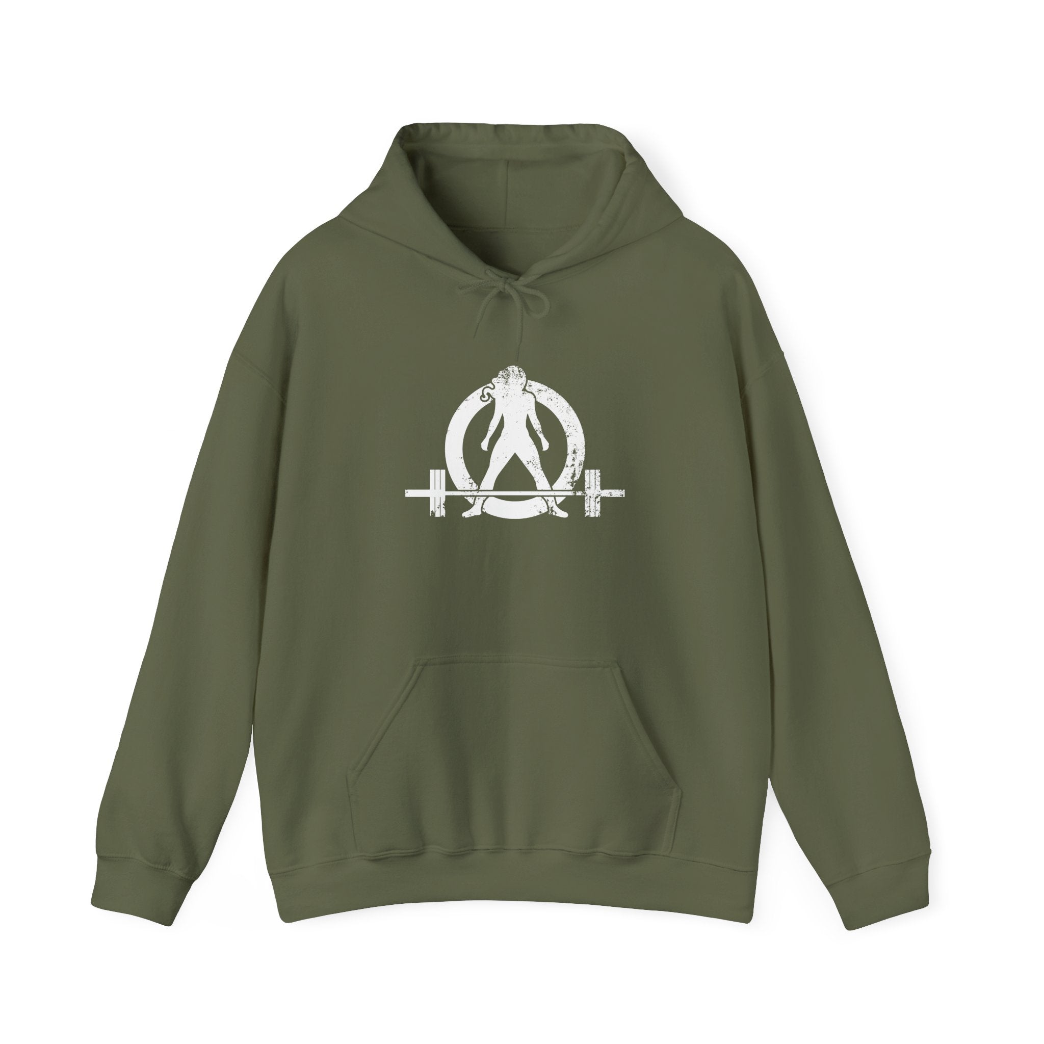 I DON’T WANT TO LOOK SKINNY – Unisex Heavy Blend™ Hooded Sweatshirt (Black Distressed Logo) 🖤💪🔥