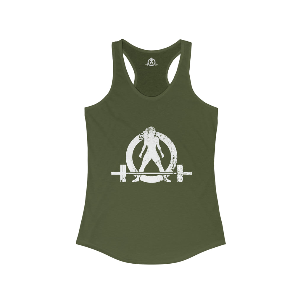 I Could Hip Thrust You - Women's Ideal Racerback Tank - Classic White Font & Back