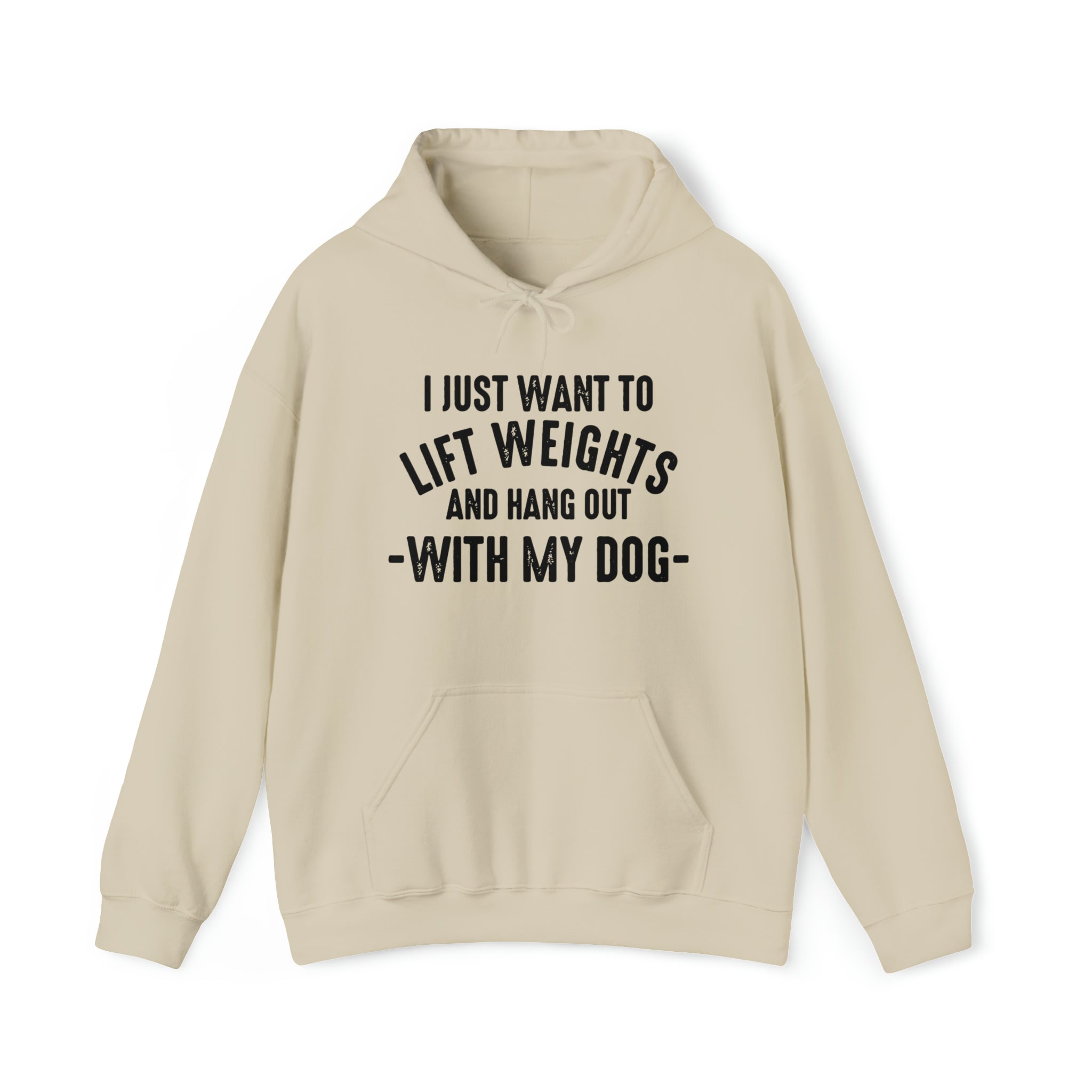 Lift Weights & Hang Out With My Dog  - Dark Logo  - Unisex Heavy Blend Hooded Sweatshirt