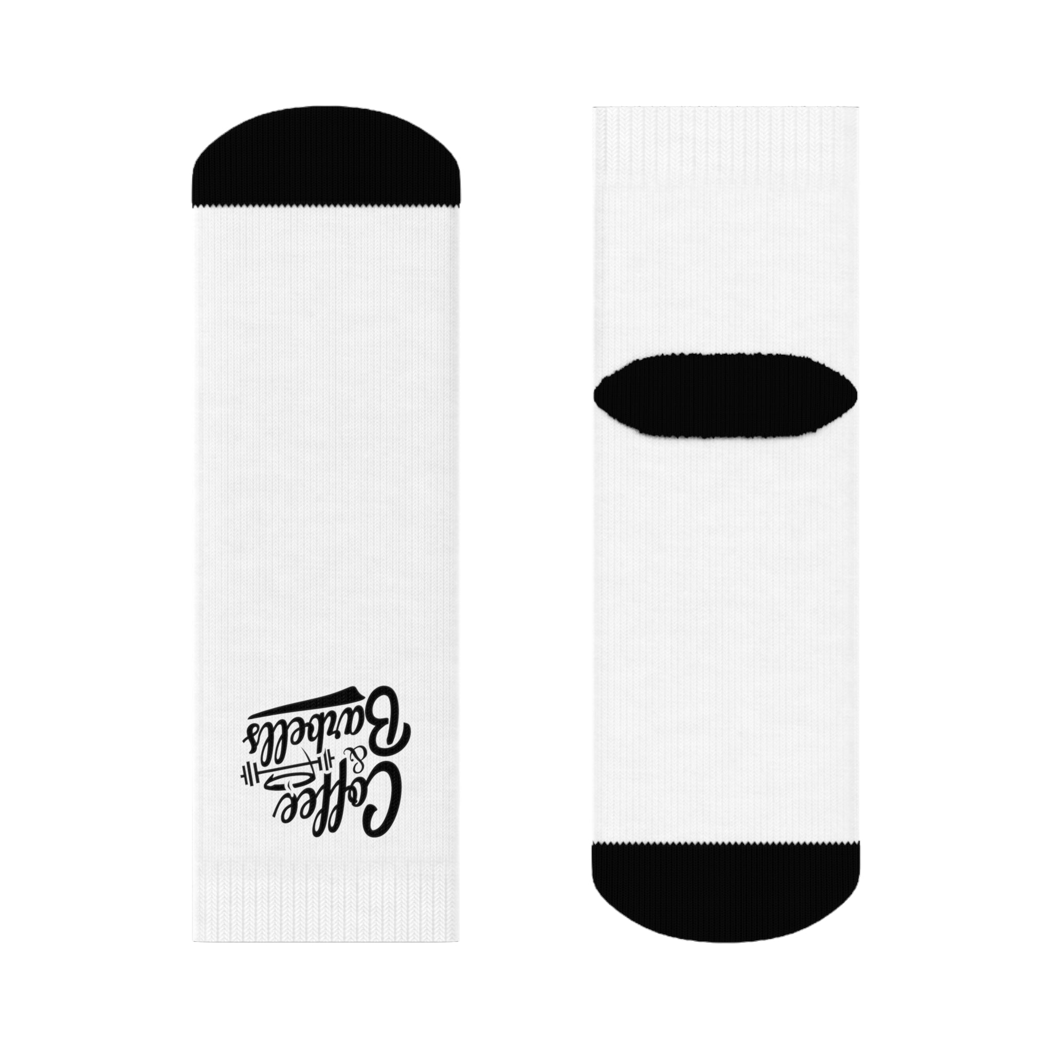 Coffee & Barbells - Socks - White with Black Logo