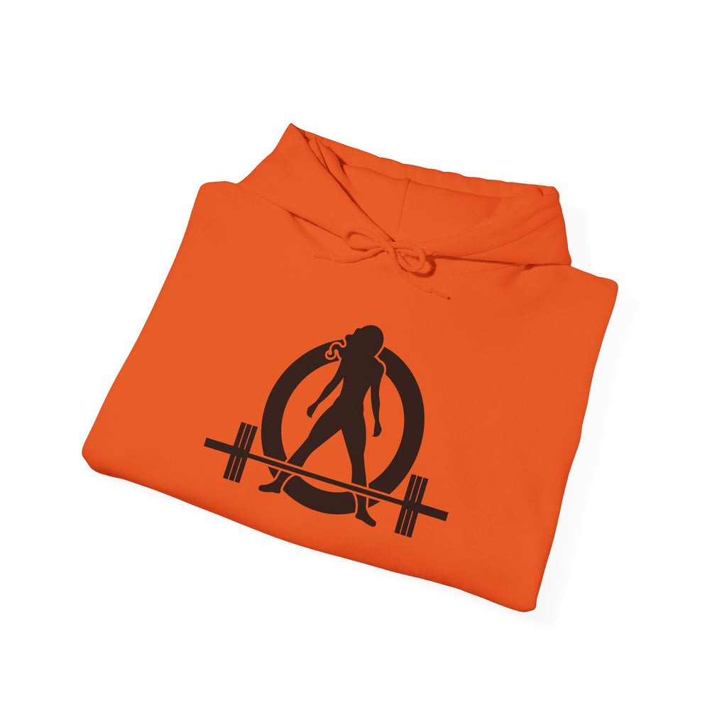 Lift Heavy Run Fast - Unisex Heavy Blend Hooded Sweatshirt  - Front & Back Black Logo