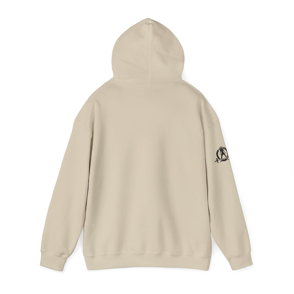 45 + 45 = 135 - Unisex Heavy Blend Hooded Sweatshirt  - Front Black & Shoulder Logo