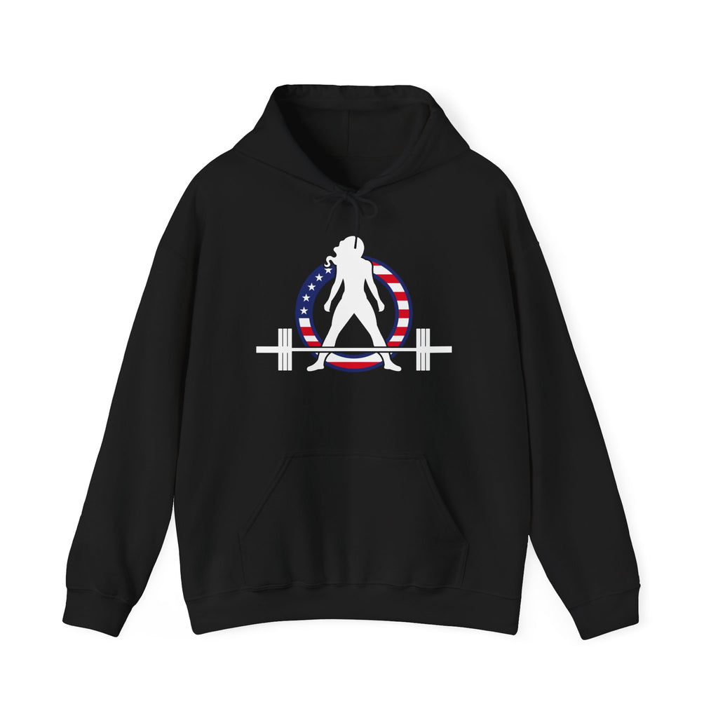 USA Logo - Unisex Heavy Blend Hooded Sweatshirt - USA Logo Dark - Plain Back