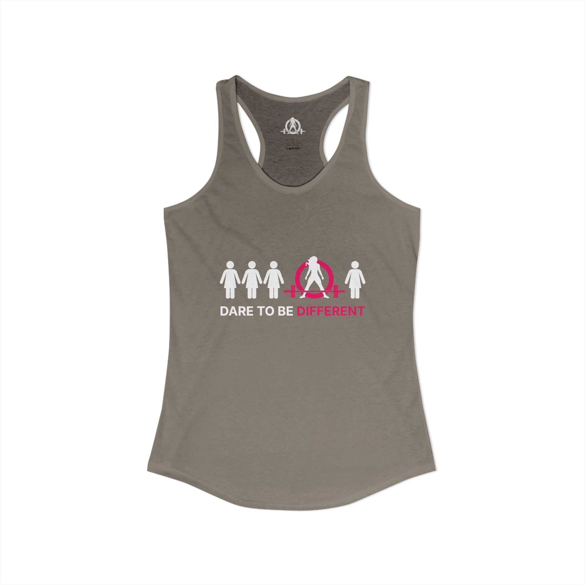 Dare To Be Different - Deadlift - Women's Ideal Racerback Tank - Front Logo