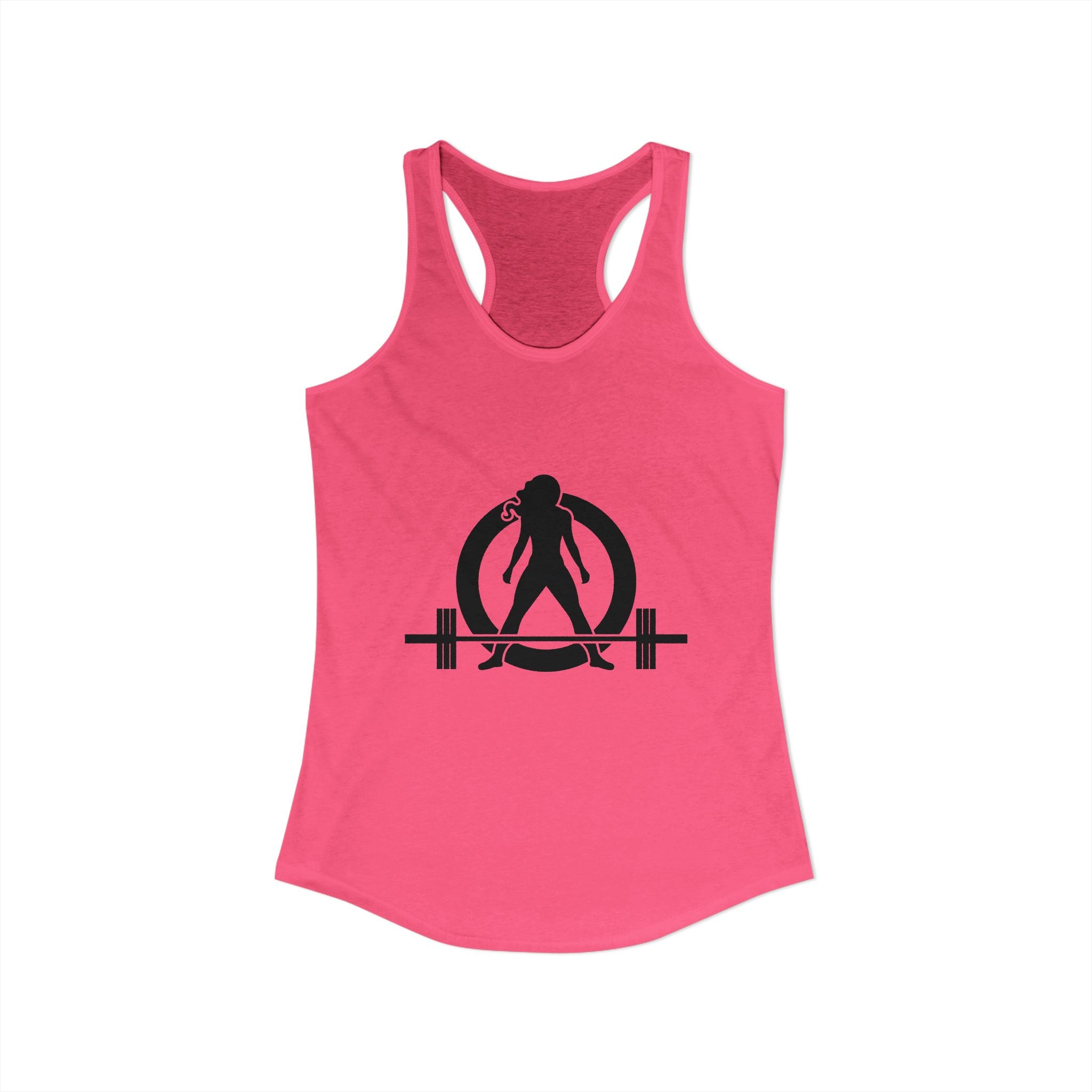 ALL I NEED IS Coffee and a barbell - Women's Ideal Racerback Tank - Dark Logo Front & Back
