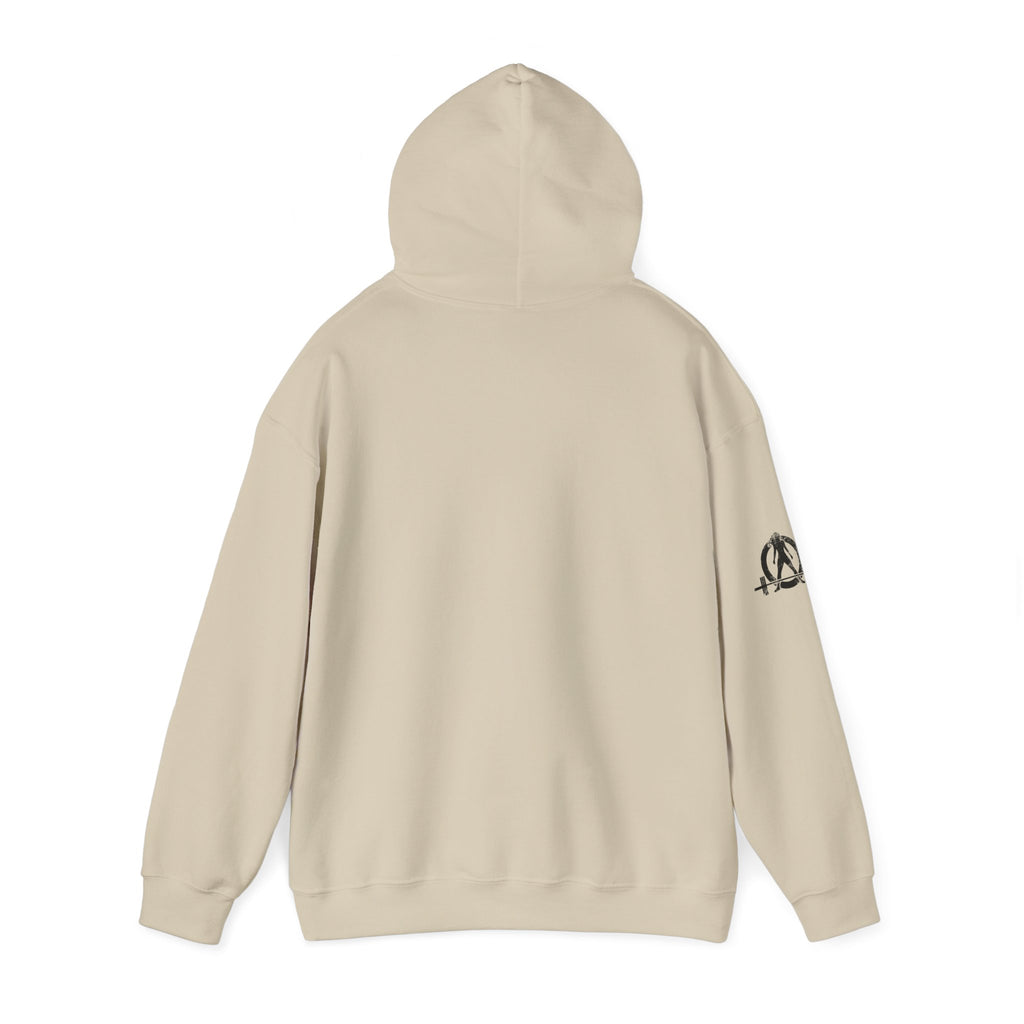 Coffee & Barbells  - Unisex Heavy Blend Hooded Sweatshirt - Black Logo on Front & Right Sleeve