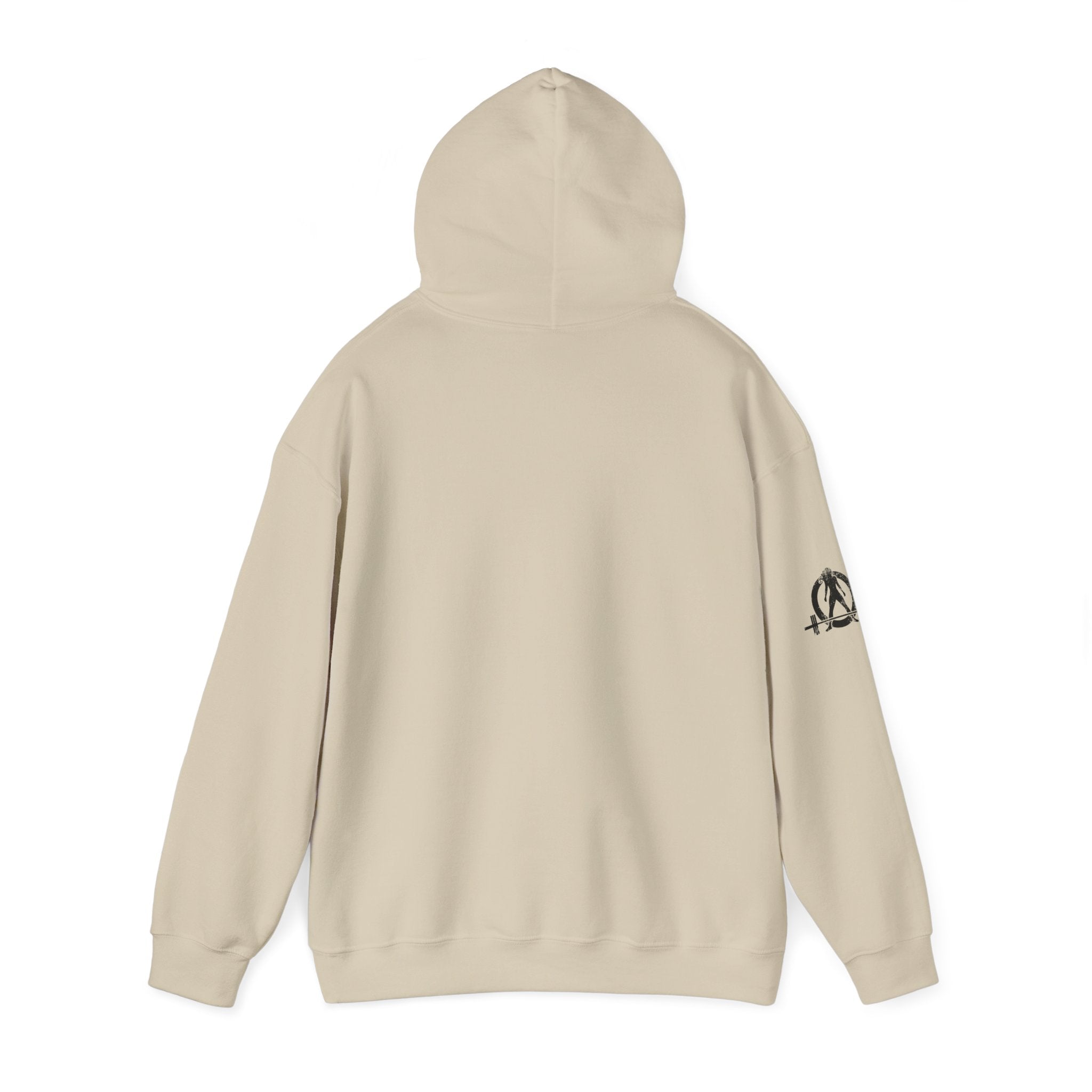 Coffee & Barbells  - Unisex Heavy Blend Hooded Sweatshirt - Black Logo on Front & Right Sleeve