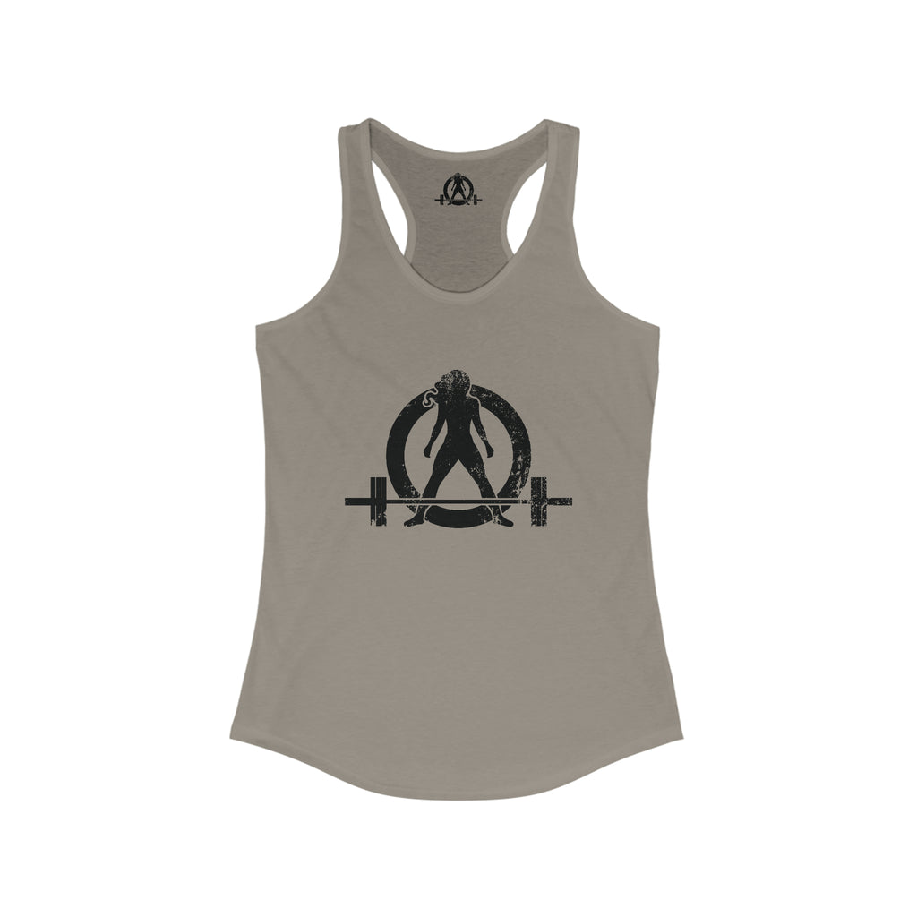 I Could Hip Thrust You - Women's Ideal Racerback Tank - Black Font Front & Back