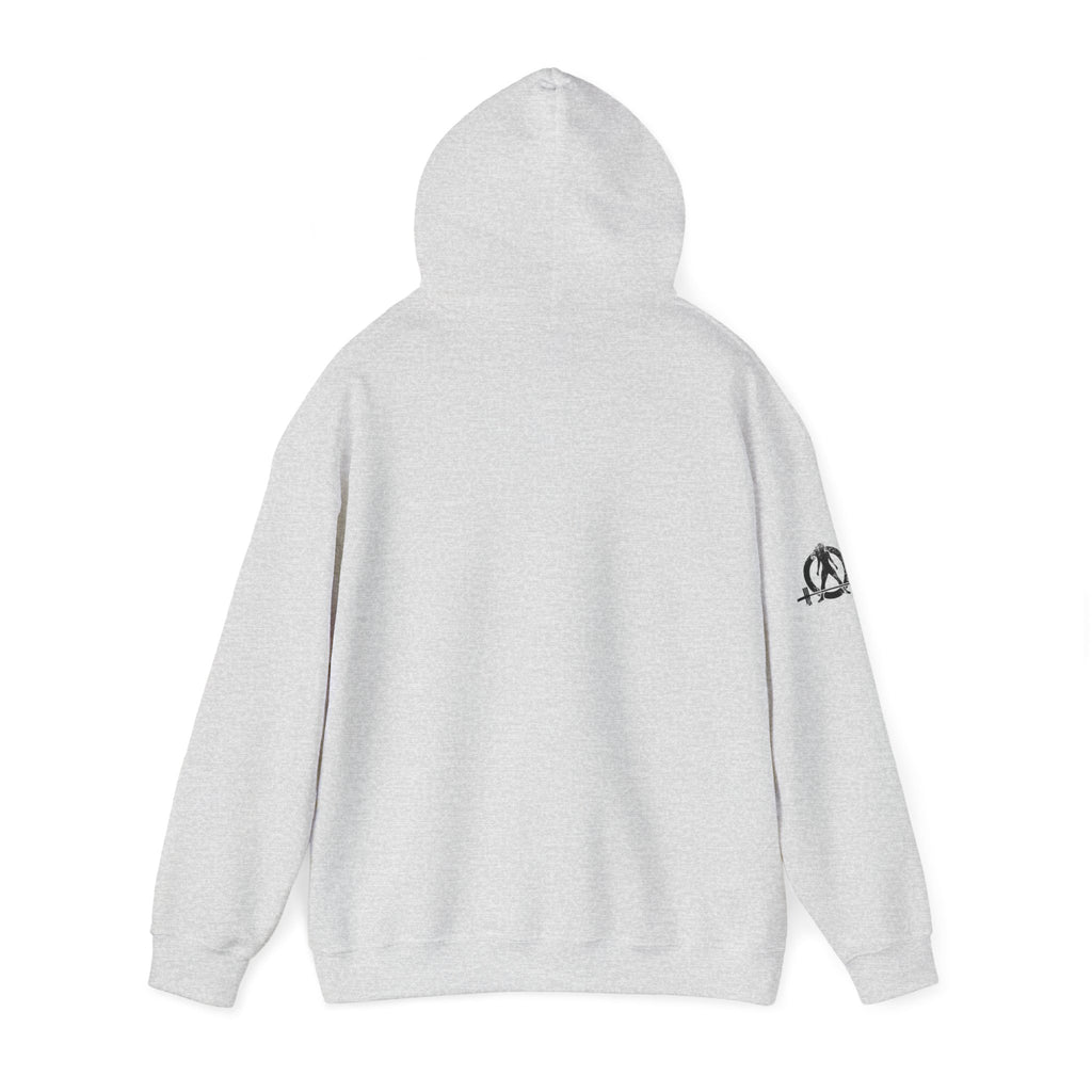 45 + 45 = 135 - Unisex Heavy Blend Hooded Sweatshirt  - Front Black & Shoulder Logo