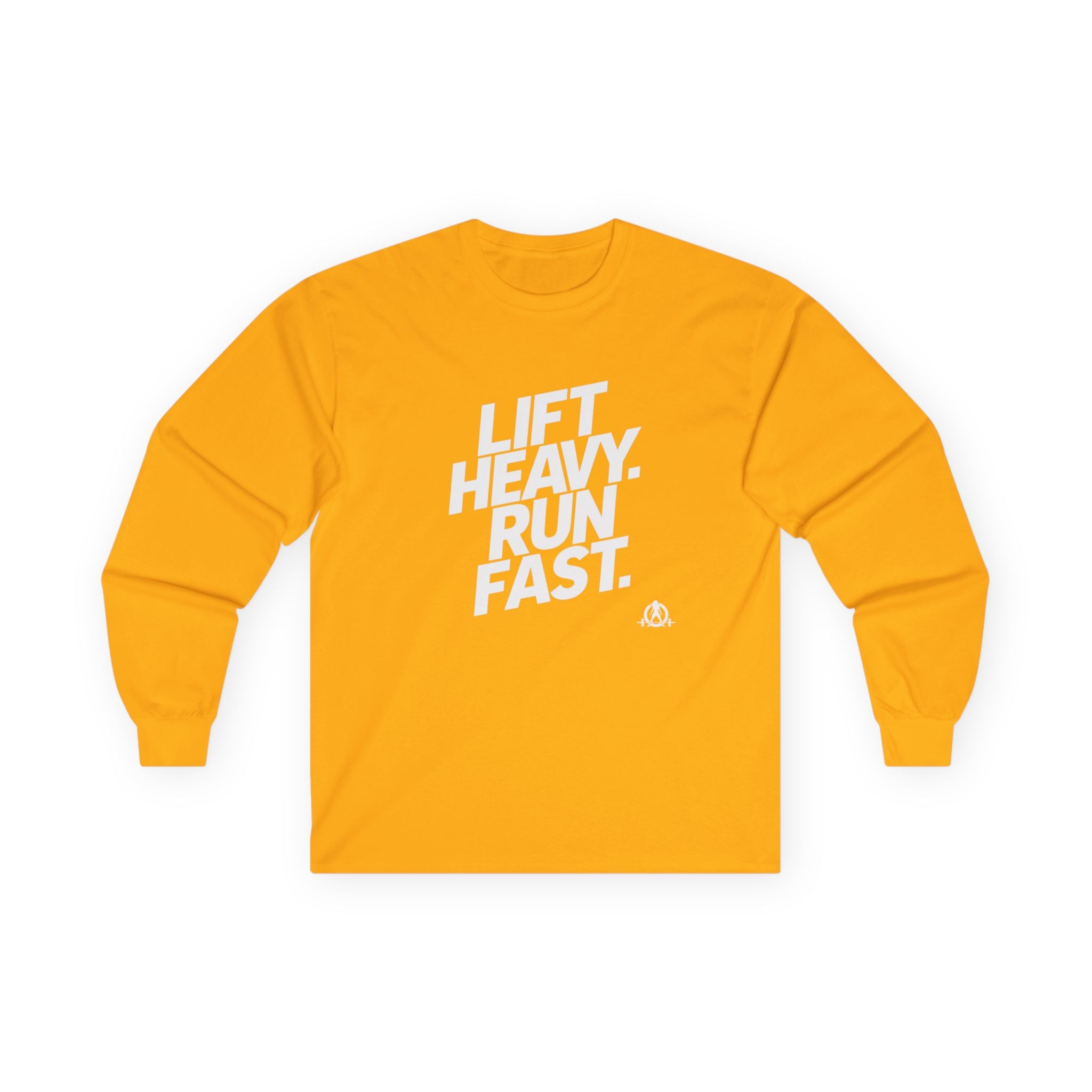 Lift Heavy Run Fast - Ultra Cotton Long Sleeve Tee - White Logo Front
