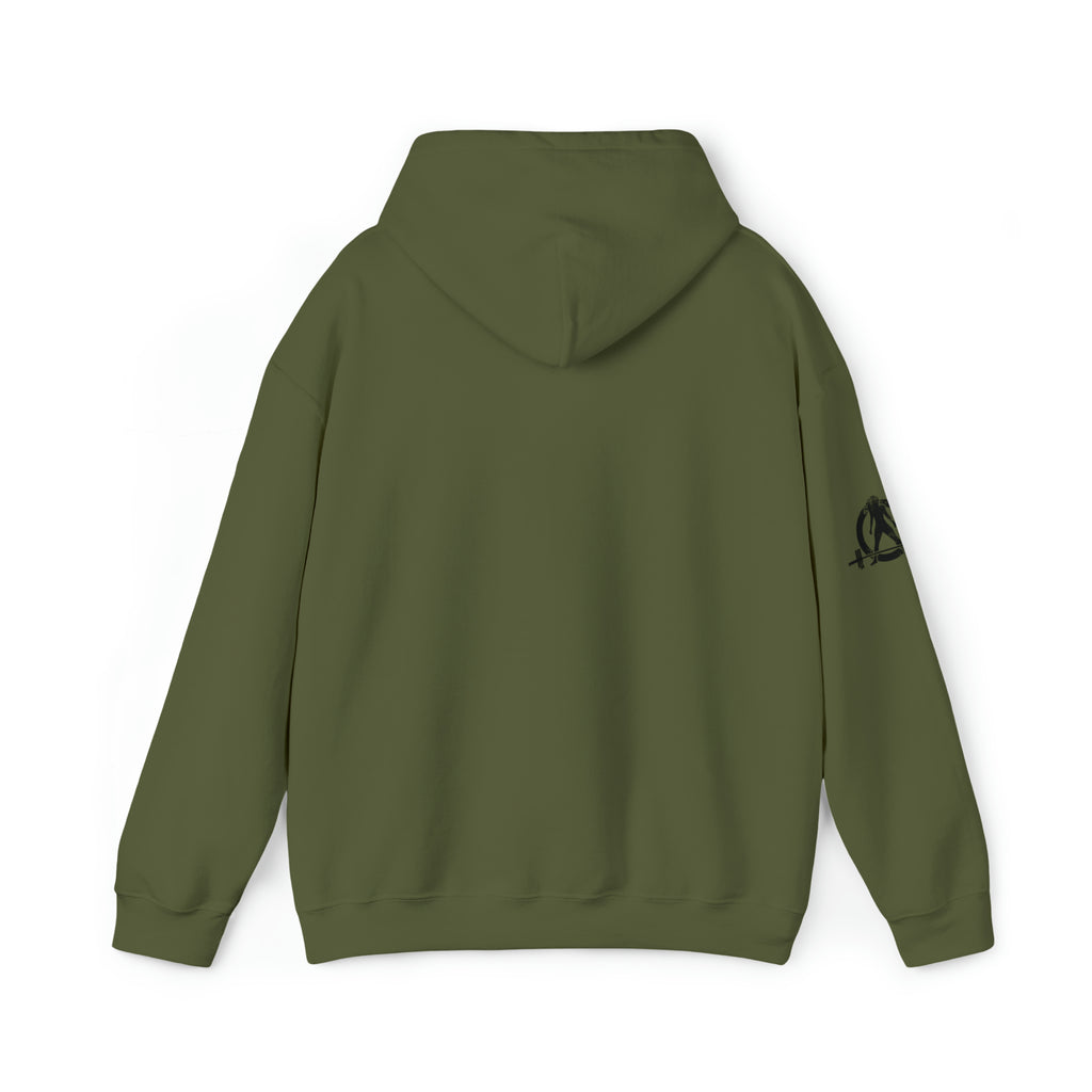 I Could Hip Thrust You - Unisex Heavy Blend Hooded Sweatshirt - Black Logo on Front & Right Sleeve