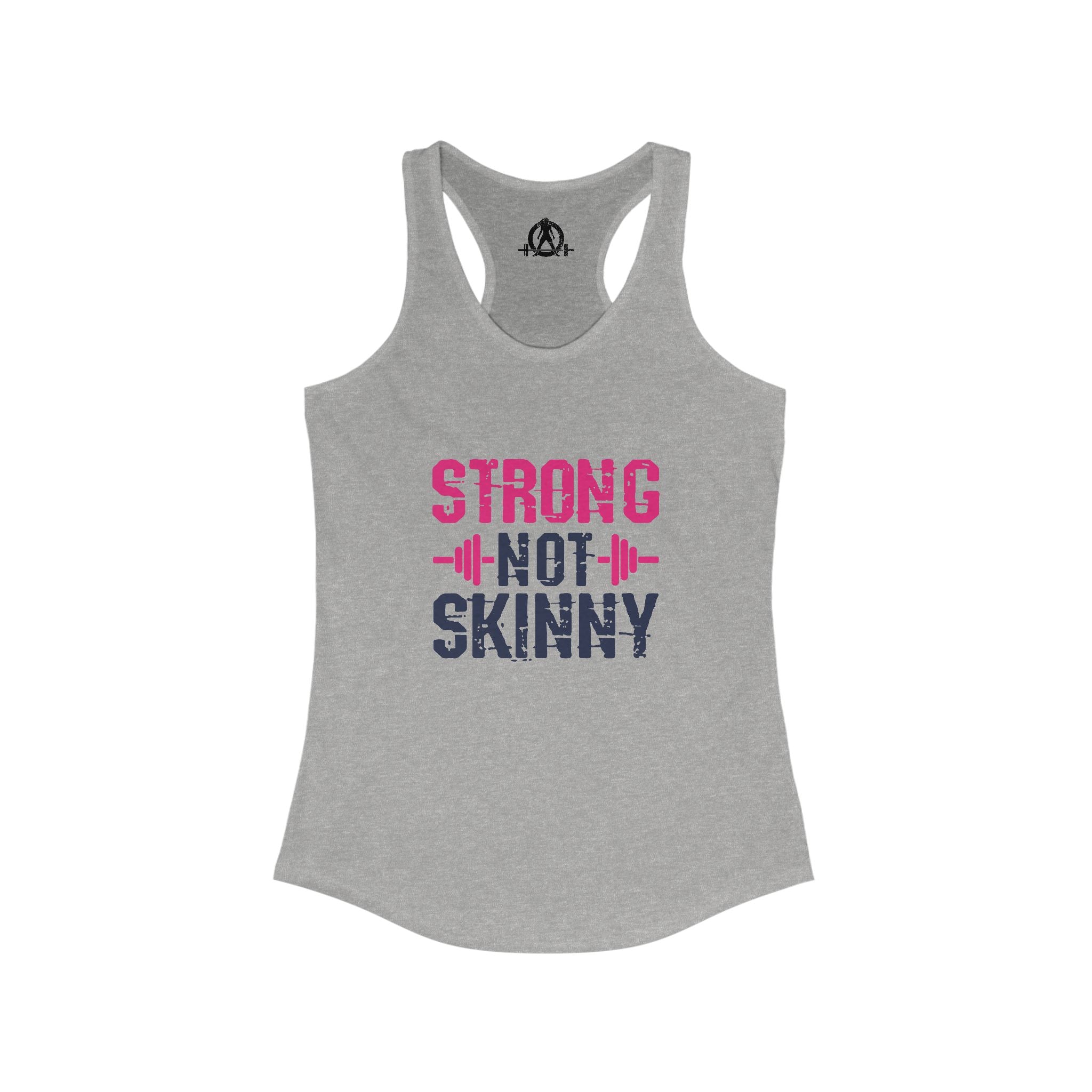 Strong Not Skinny - Color Distressed Logo - Women's Ideal Racerback Tank