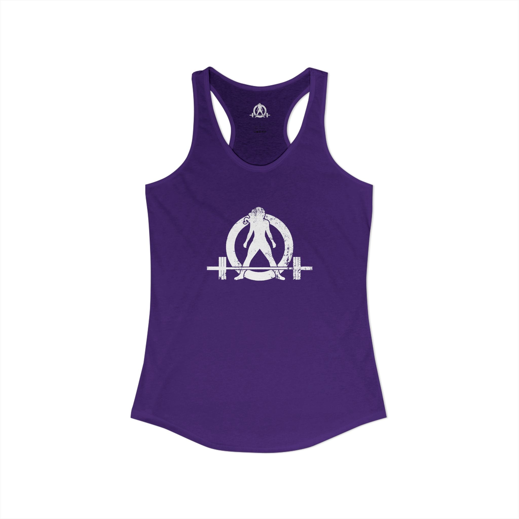 I Could Deadlift You - Women's Ideal Racerback Tank - White Logo - Front & Back Print