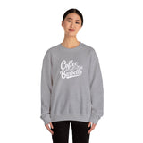 Coffee & Barbells - Unisex Heavy Blend™ Crewneck Sweatshirt - White Logo on Front