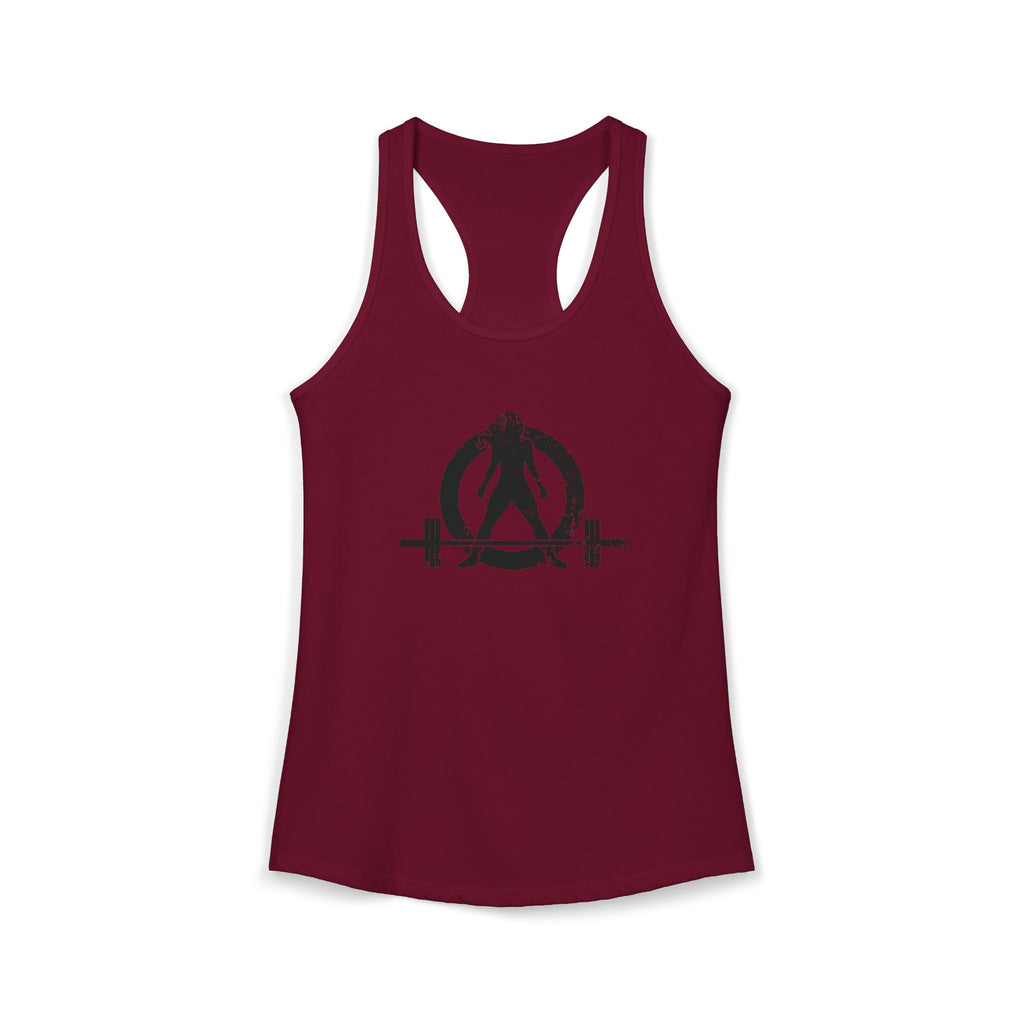 I Workout To Burn Off The Crazy - Women's Ideal Racerback Tank - Black Font - Print on Front & Back
