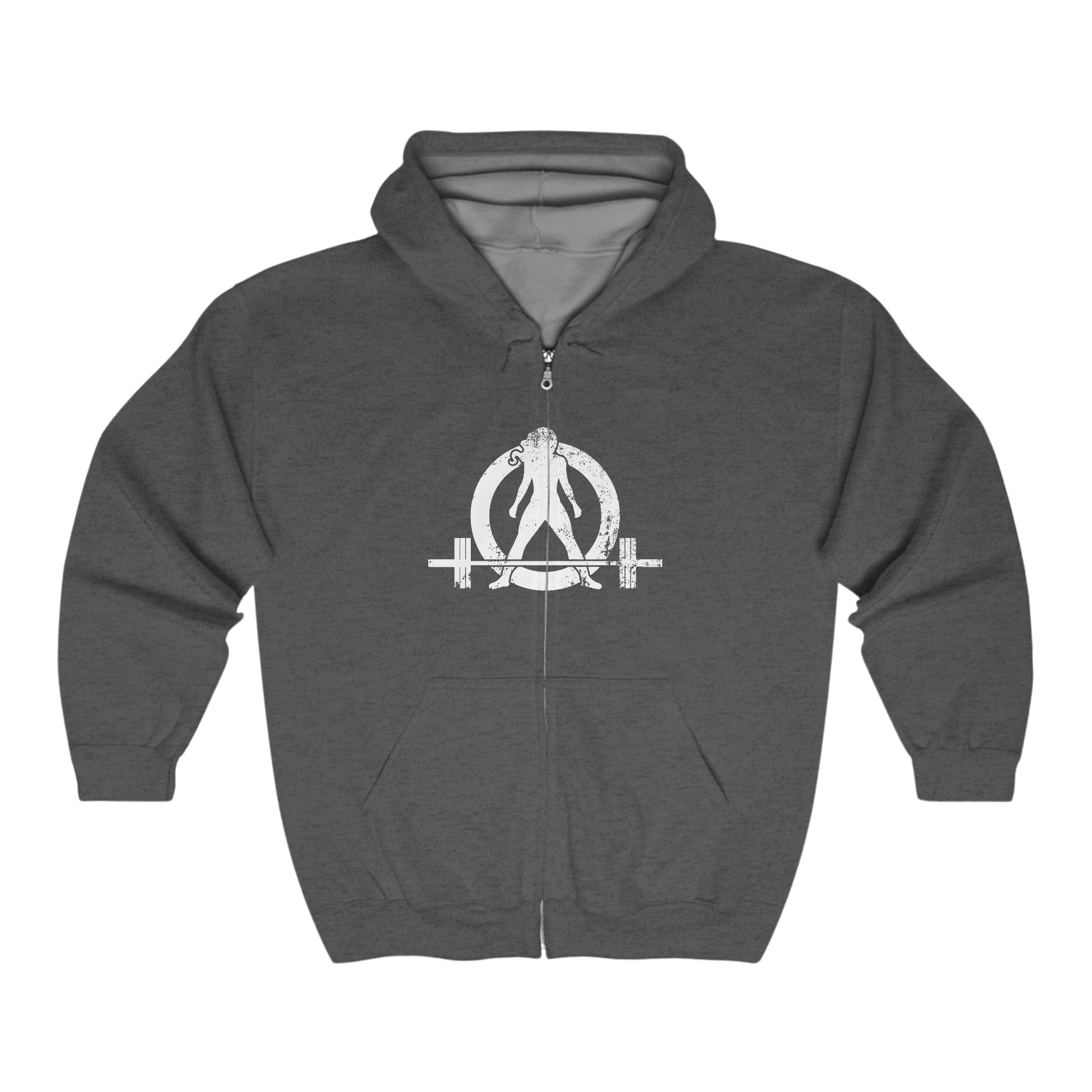 Kick Your Ass - Unisex Heavy Blend™ Full Zip Hooded Sweatshirt - Distressed Logo