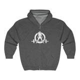 Kick Your Ass - Unisex Heavy Blend™ Full Zip Hooded Sweatshirt - Distressed Logo