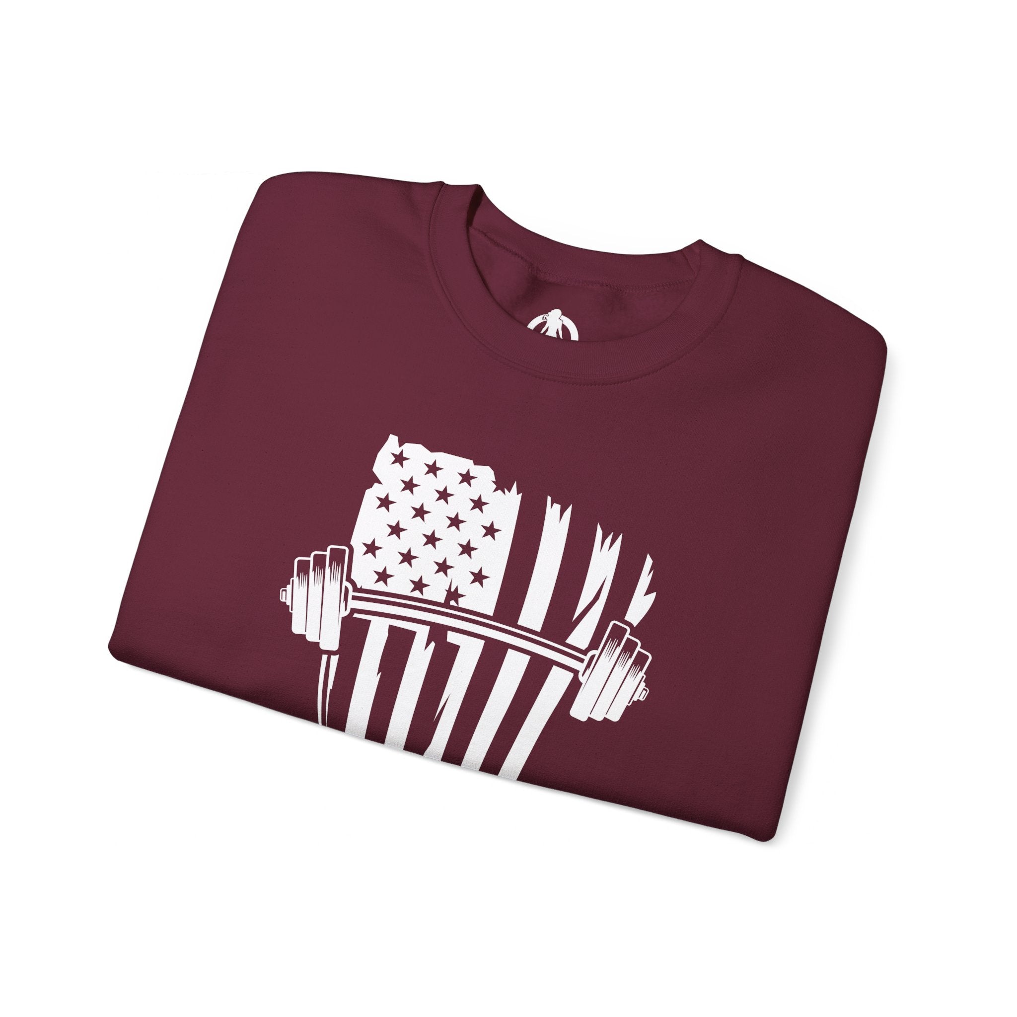 USA Barbell - Unisex Heavy Blend™ Crewneck Sweatshirt - White Logo