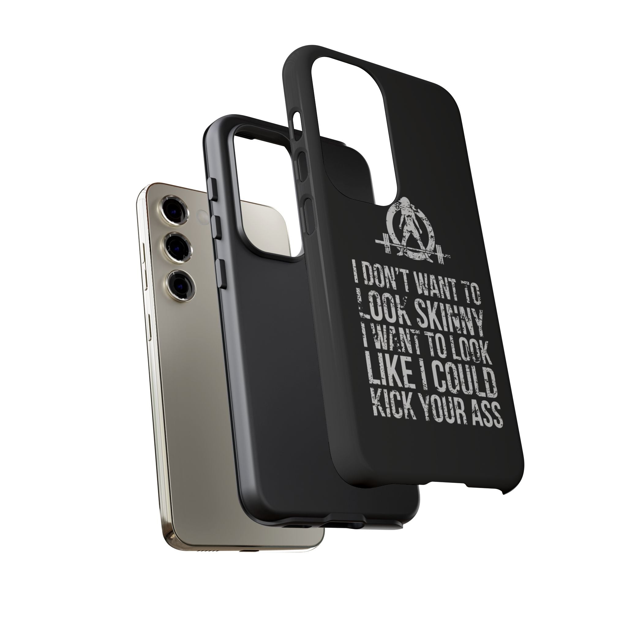 Tough Cases - I Don't Want To Look Skinny I Want To Look Like I Can Kick Your Ass - WWLW Logo