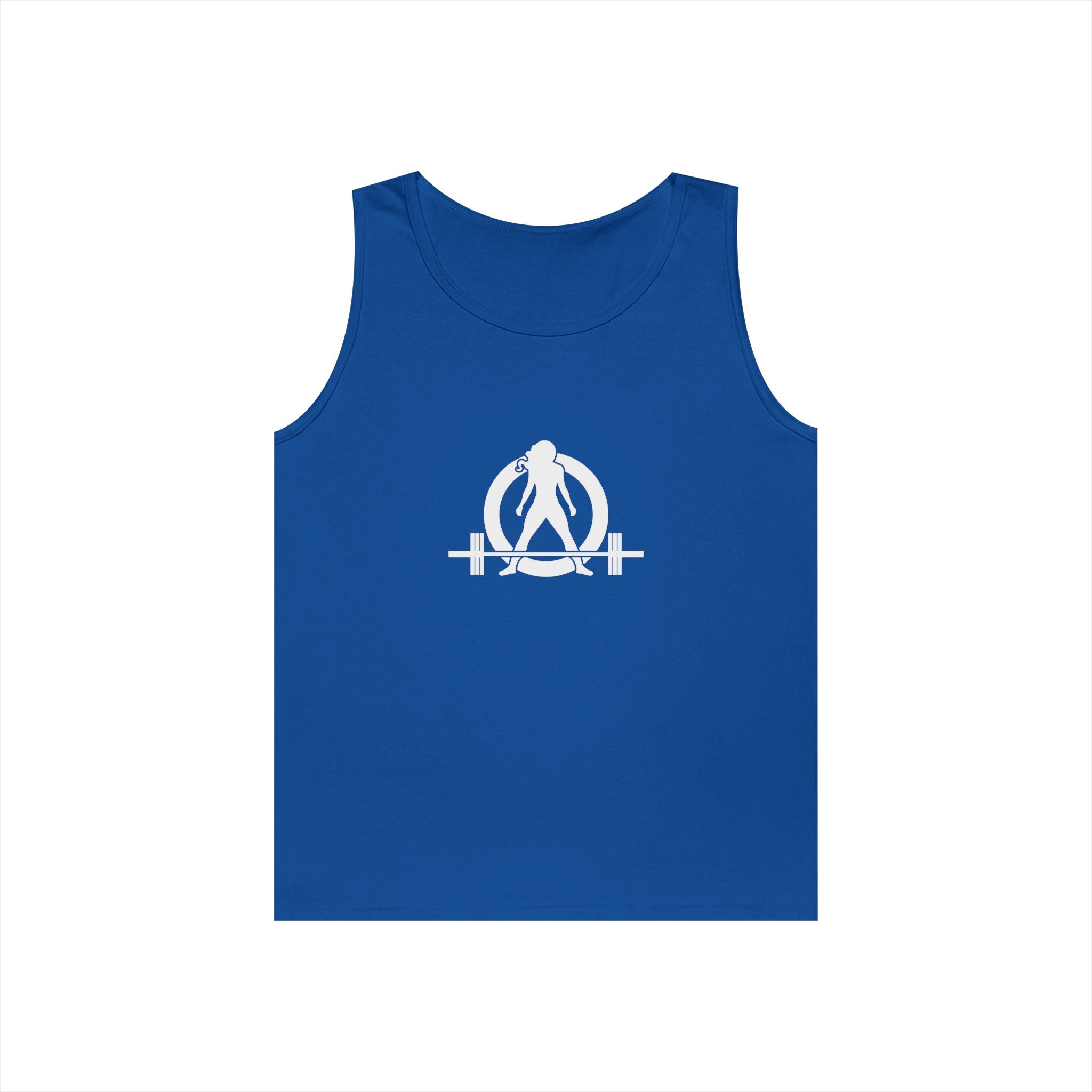 Unisex Heavy Cotton Tank Top -  White Logo - Kick Your Ass