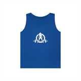 Unisex Heavy Cotton Tank Top -  White Logo - Kick Your Ass
