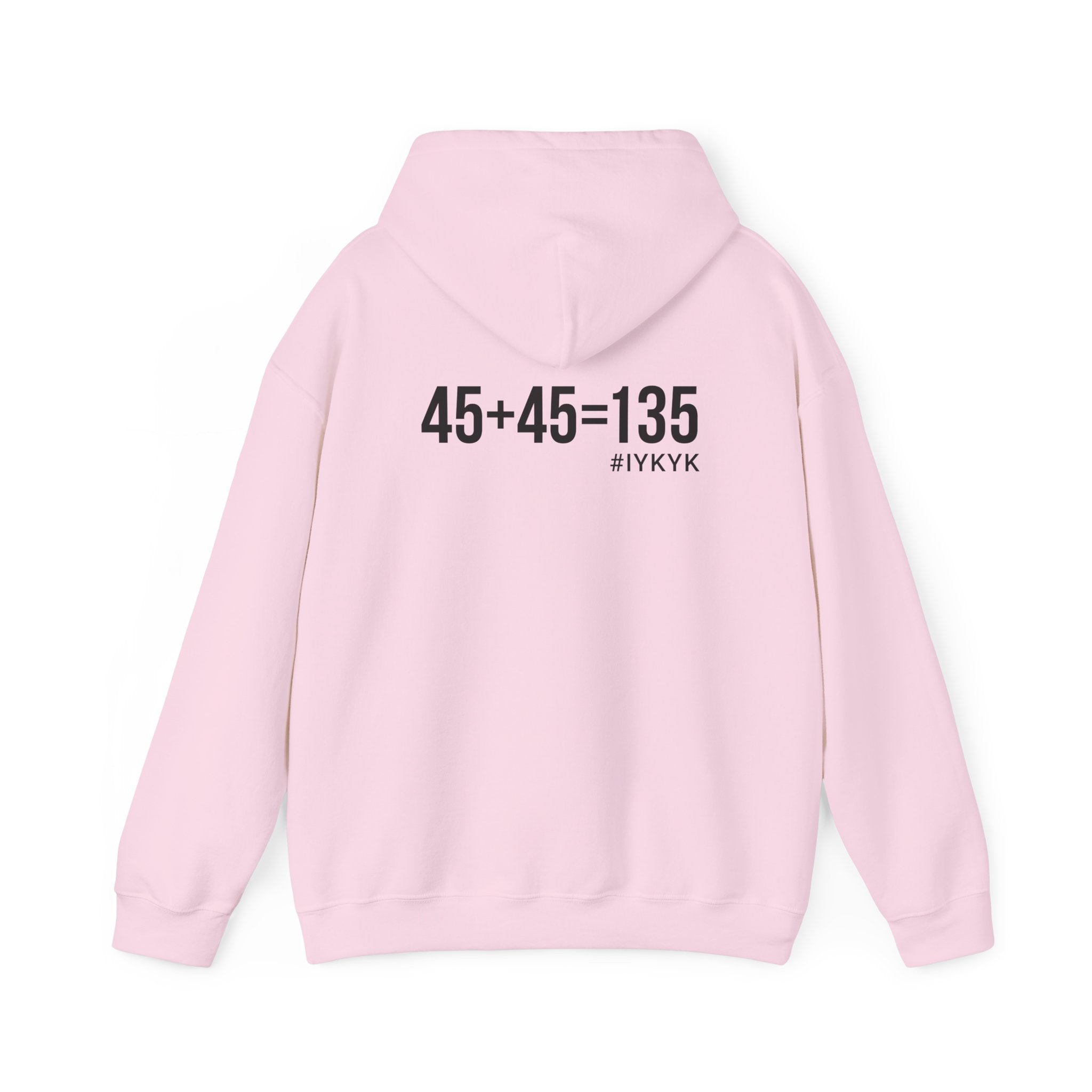 45 + 45 = 135 - Unisex Heavy Blend Hooded Sweatshirt  - Front & Back Print Black
