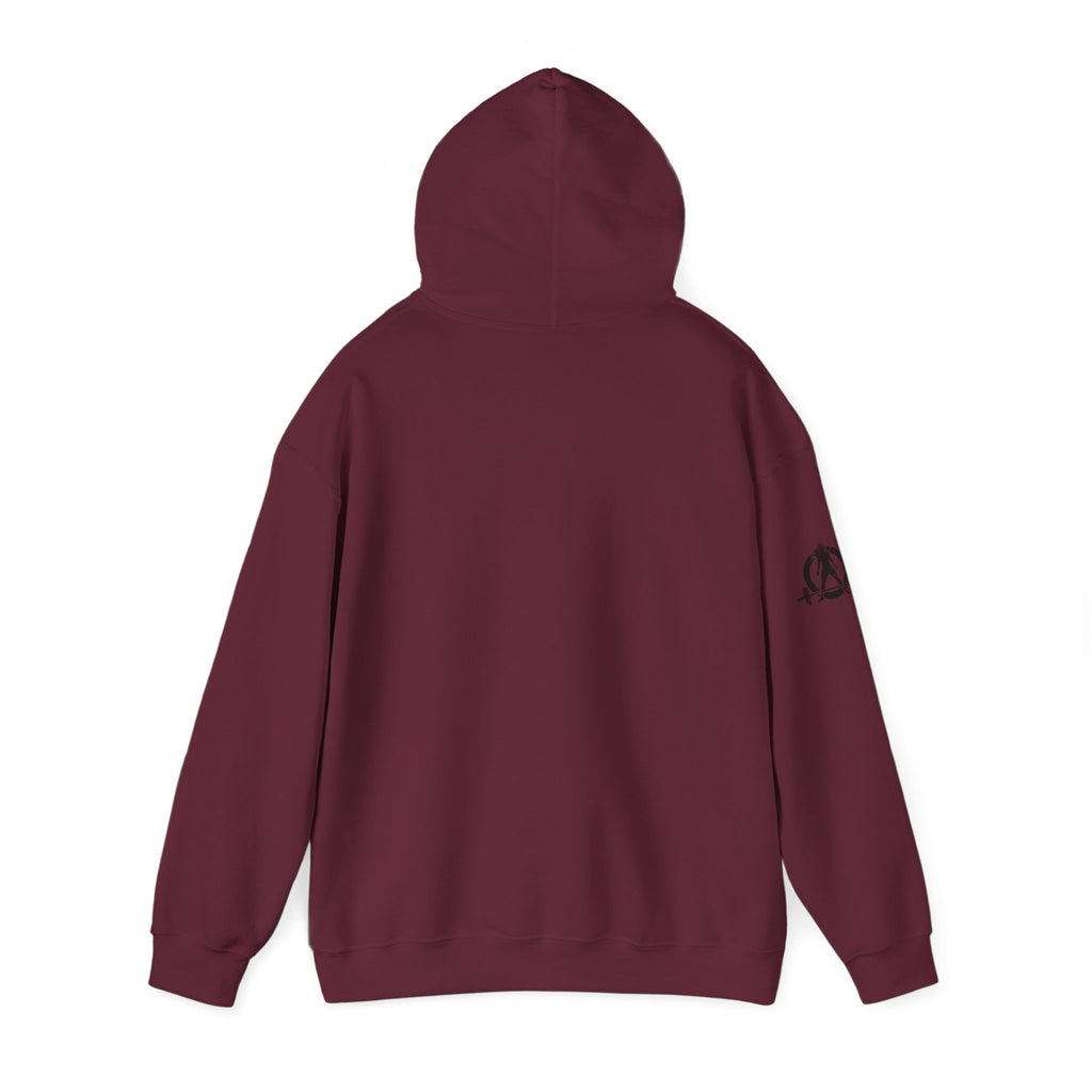 45 + 45 = 135 - Unisex Heavy Blend Hooded Sweatshirt  - Front Black & Shoulder Logo