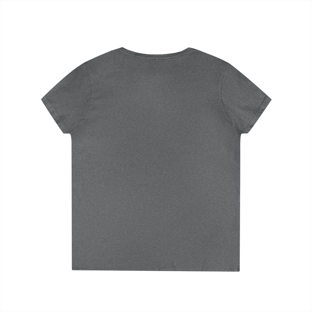 Ladies' V-Neck T-Shirt - Color Distressed Logo