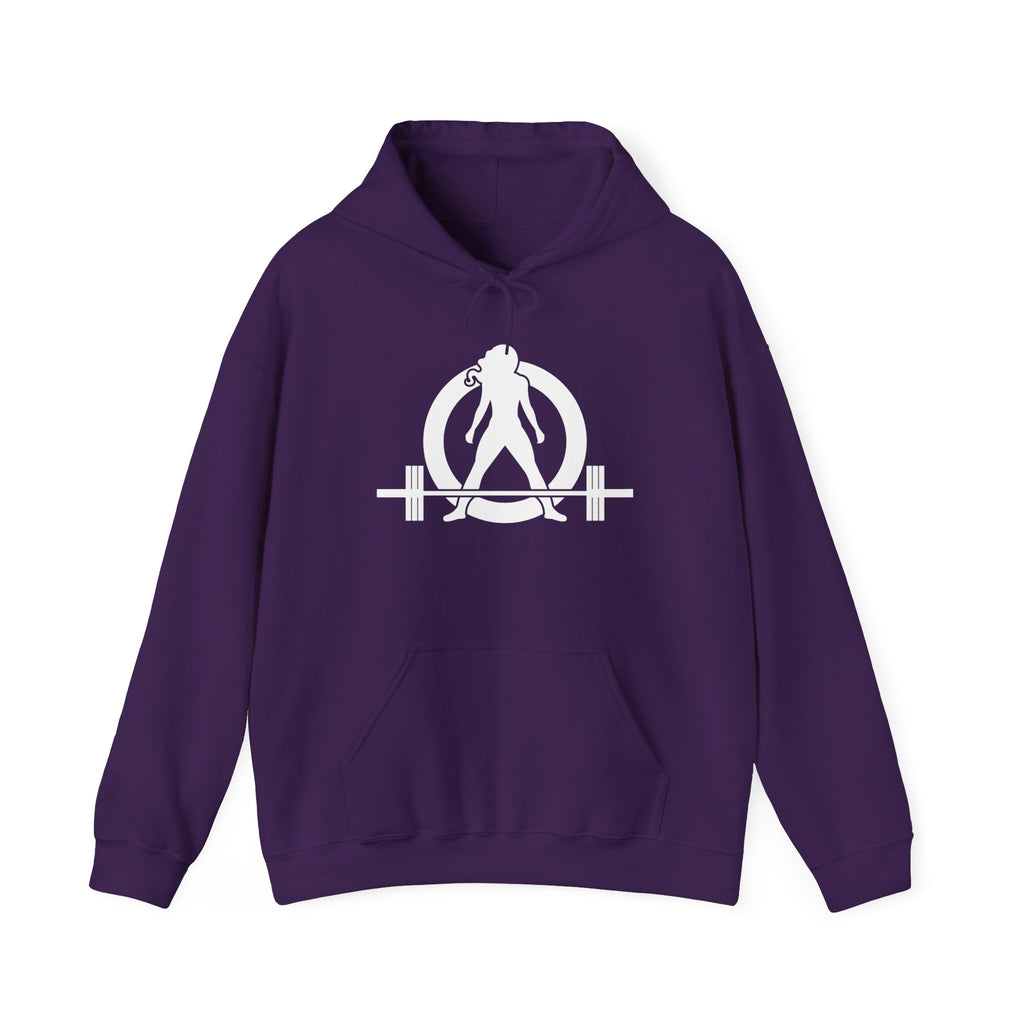 Lift Heavy Run Fast - Unisex Heavy Blend Hooded Sweatshirt - Front White & Back Logo