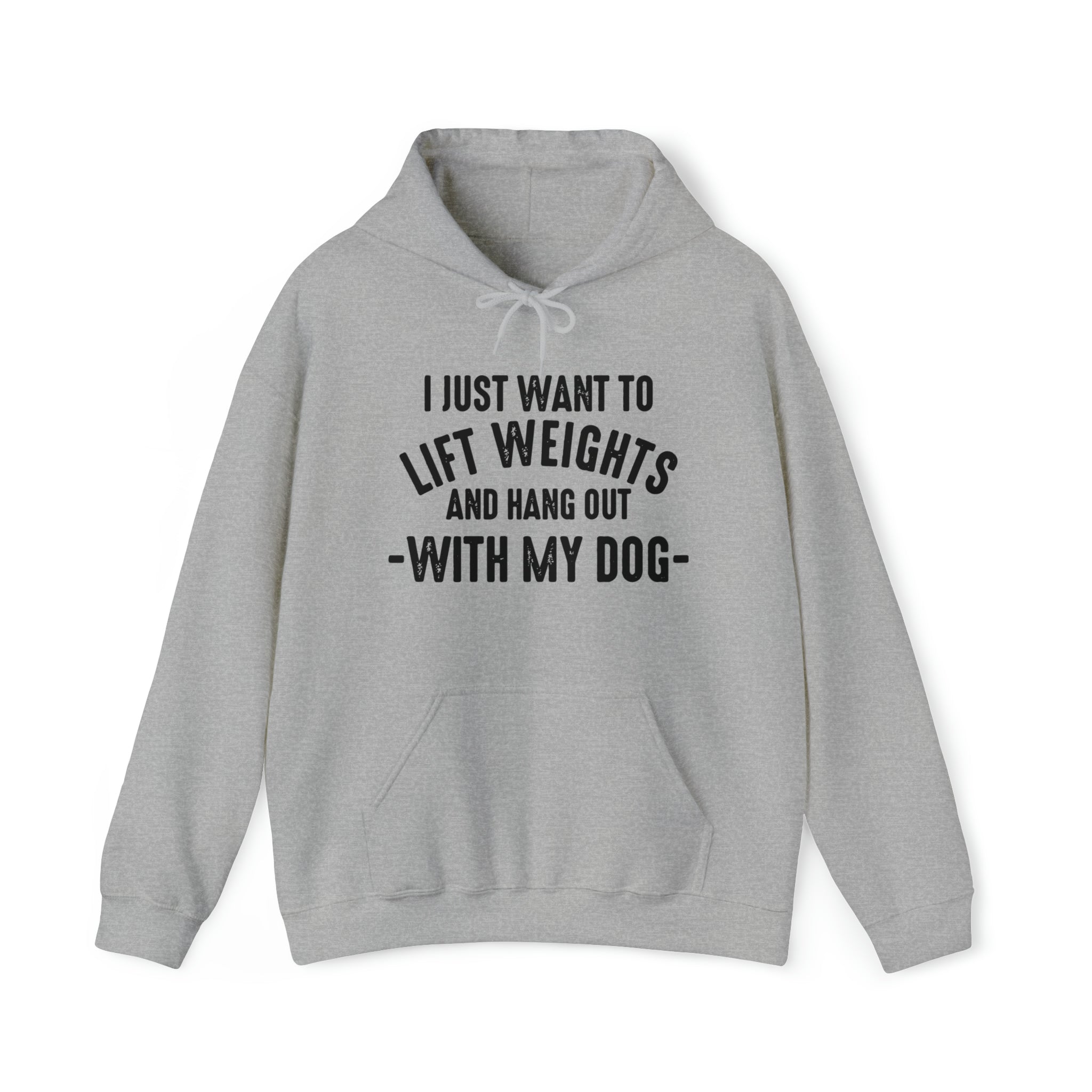 Lift Weights & Hang Out With My Dog  - Dark Logo  - Unisex Heavy Blend Hooded Sweatshirt