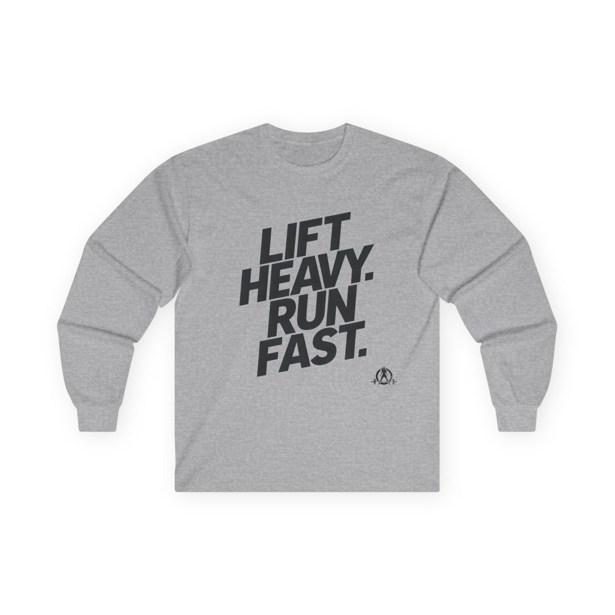 Lift Heavy Run Fast - Ultra Cotton Long Sleeve Tee - Black Logo Front