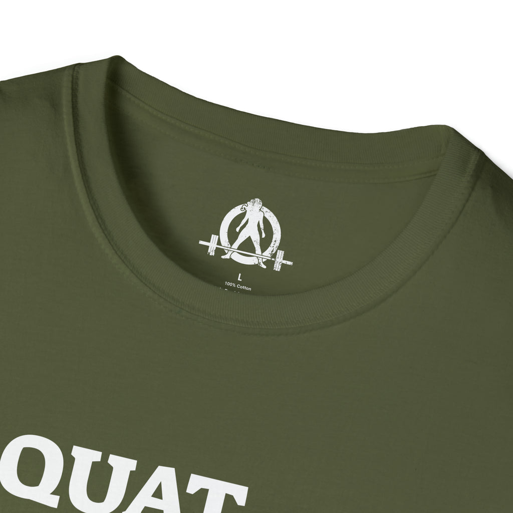 Squat Bench Deadlift Repeat - Unisex Softstyle T-Shirt - Black & Pink - Plain Back