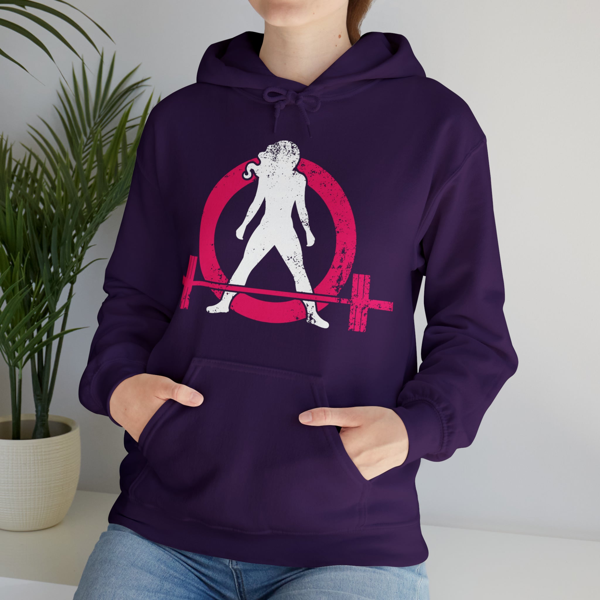 COFFEE and a Barbell - Unisex Heavy Blend Hooded Sweatshirt - Dark Logo