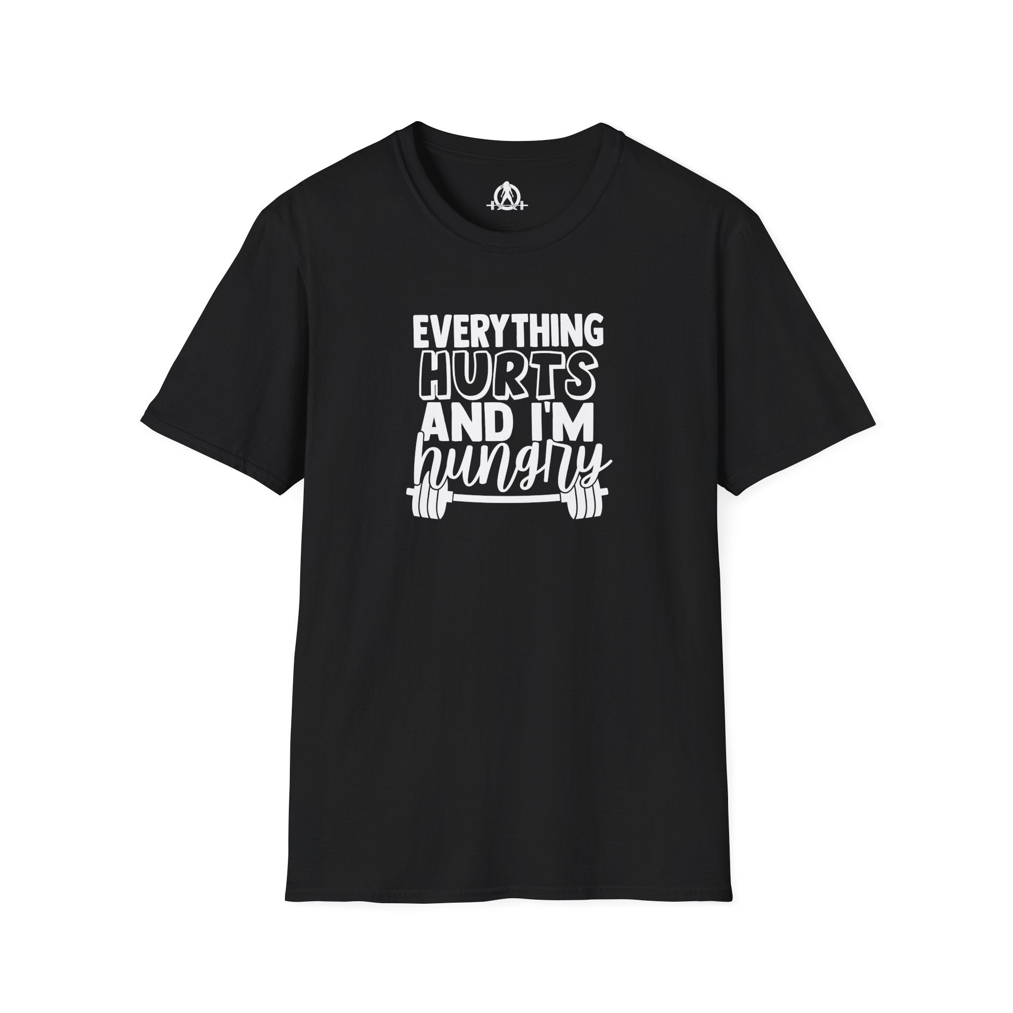 Everything Hurts & I'm Hungry  - Unisex Softstyle T-Shirt - Print on Front Plain Back