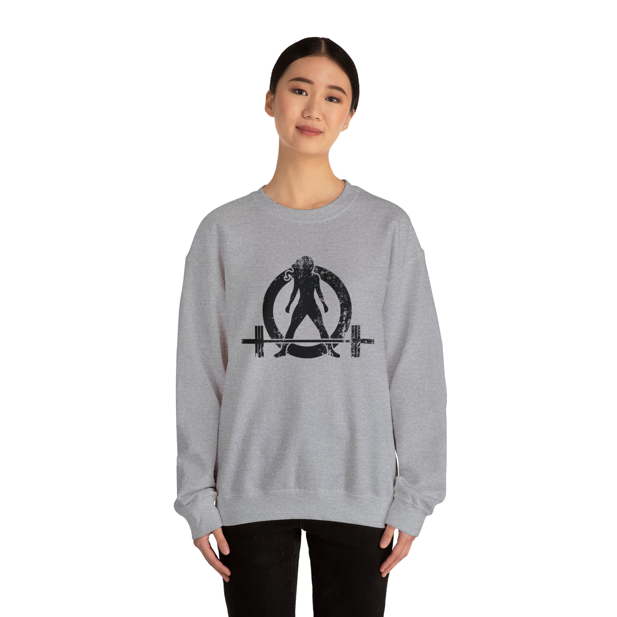 Distressed Logo - Unisex Heavy Blend™ Crewneck Sweatshirt - Black Logo
