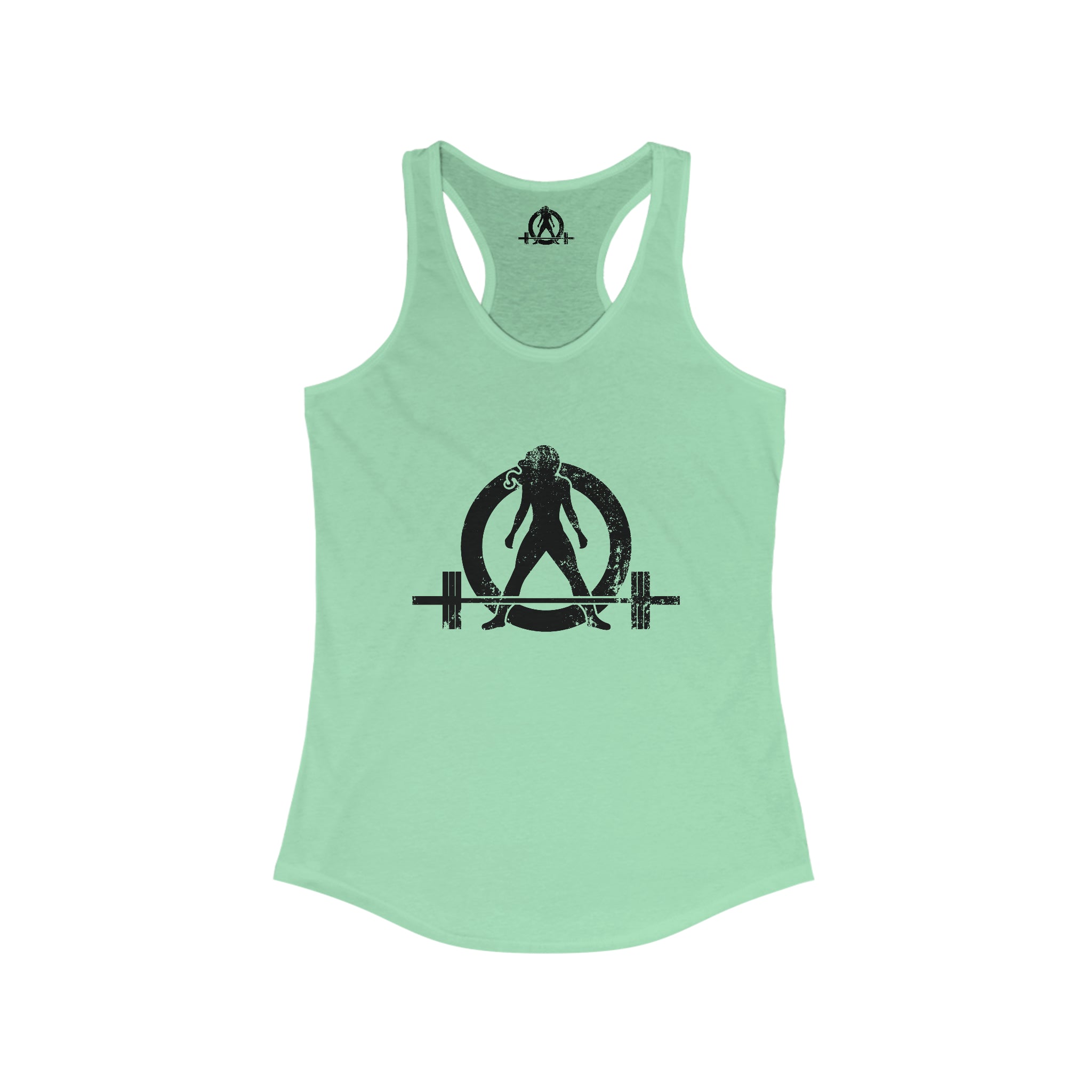 I Workout To Burn Off The Crazy - Women's Ideal Racerback Tank - Black Font - Print on Front & Back