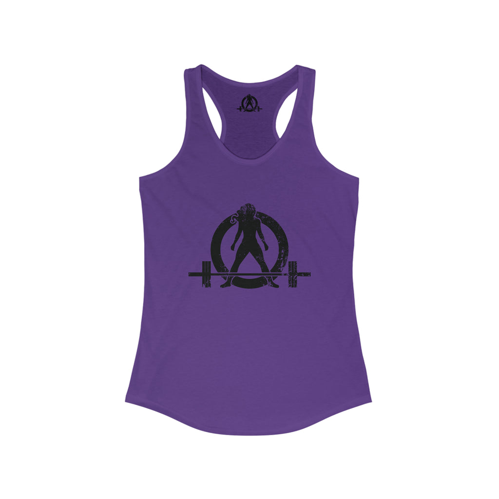 I Workout To Burn Off The Crazy - Women's Ideal Racerback Tank - Black Font - Print on Front & Back